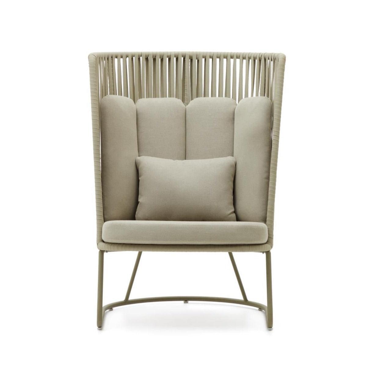 Fotel ogrodowy z wysokim oparciem SACONA oliwkowy La Forma Eye on Design