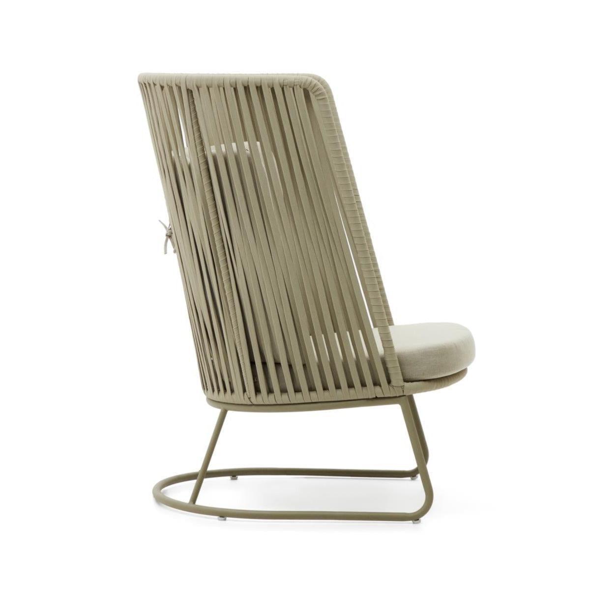 Fotel ogrodowy z wysokim oparciem SACONA oliwkowy La Forma Eye on Design