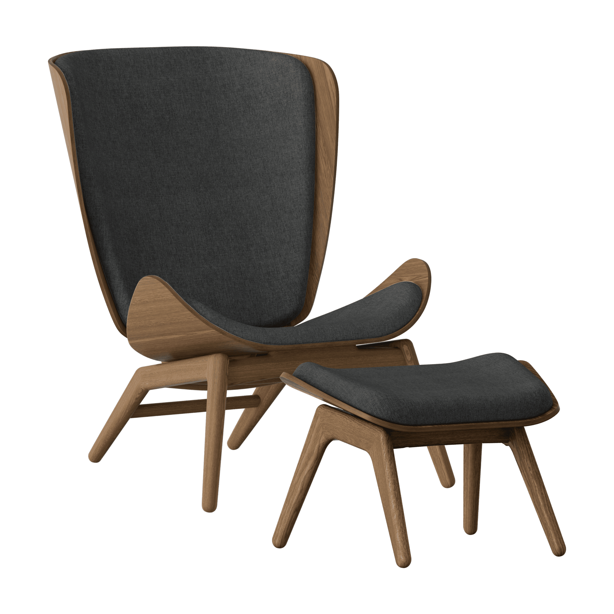 Fotel READER antracytowy z ciemno dębową podstawą UMAGE Eye on Design