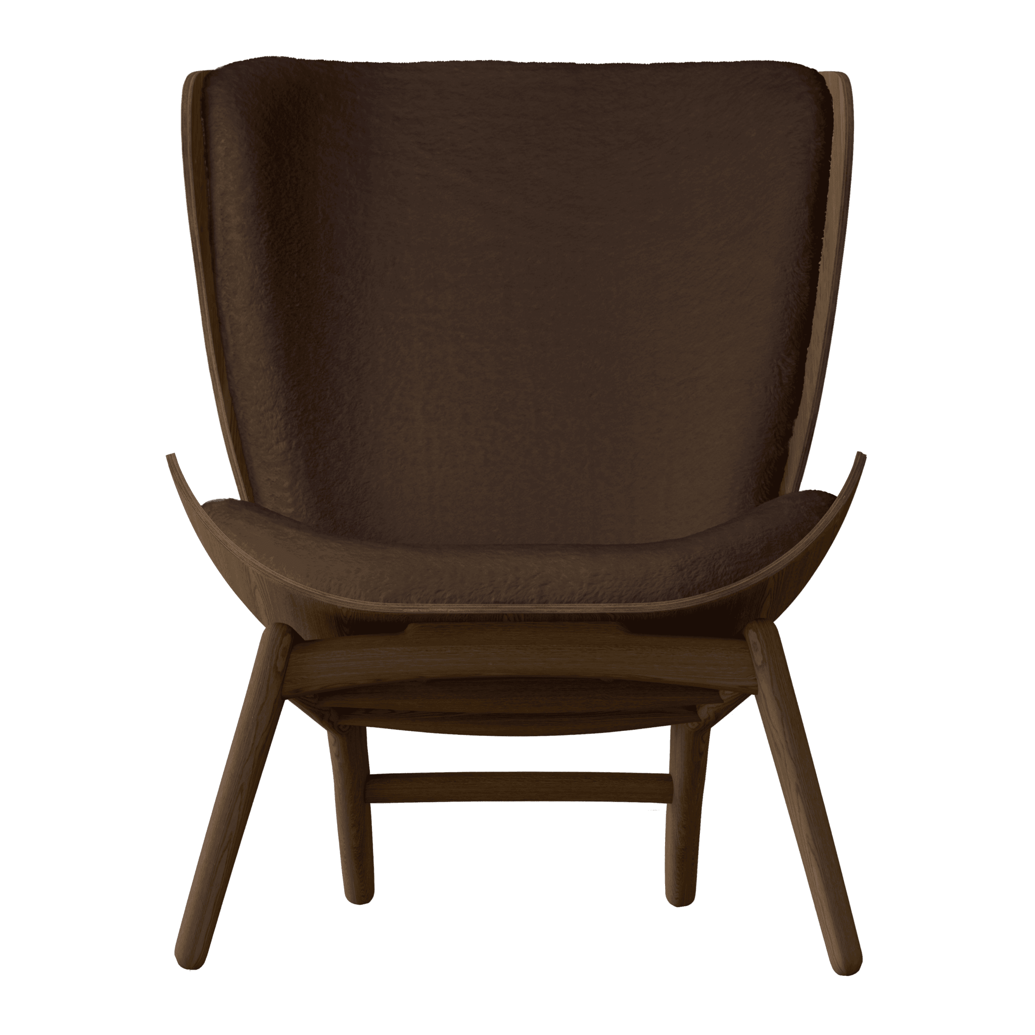 Fotel READER brązowy plusz z ciemnodębową podstawą UMAGE Eye on Design