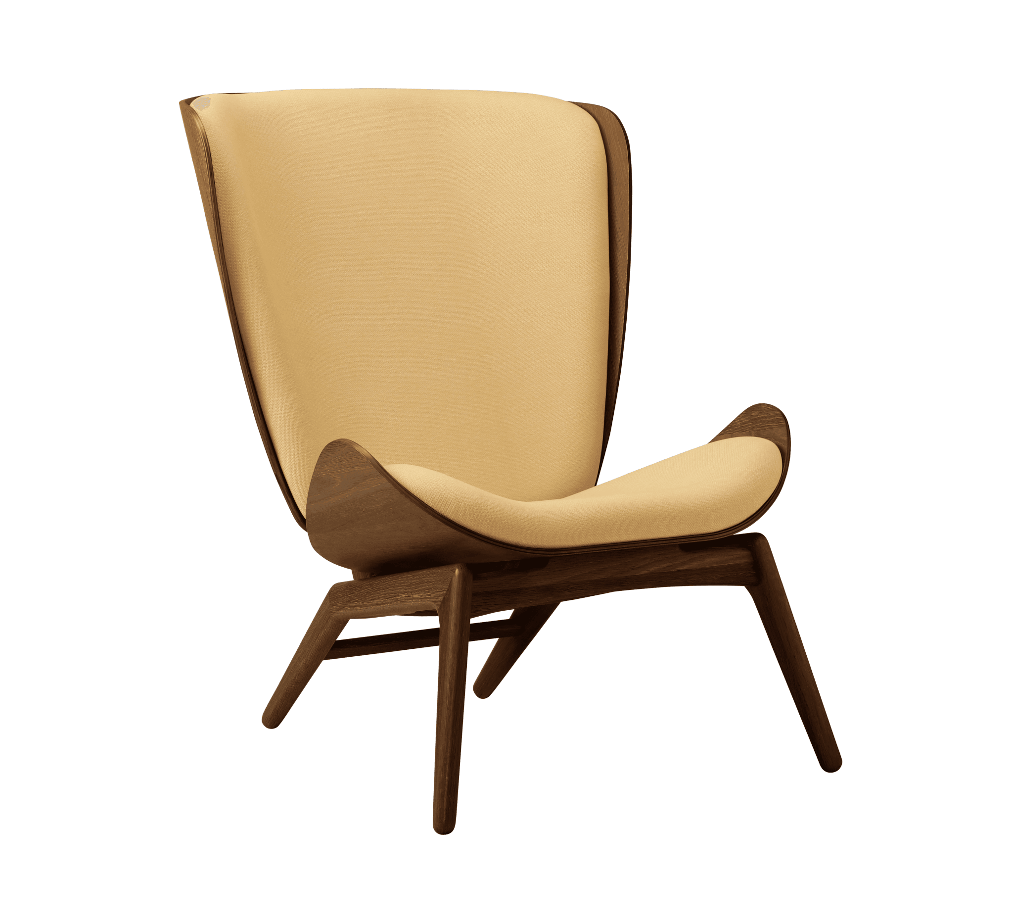 Fotel READER żółty z ciemno dębową podstawą UMAGE Eye on Design