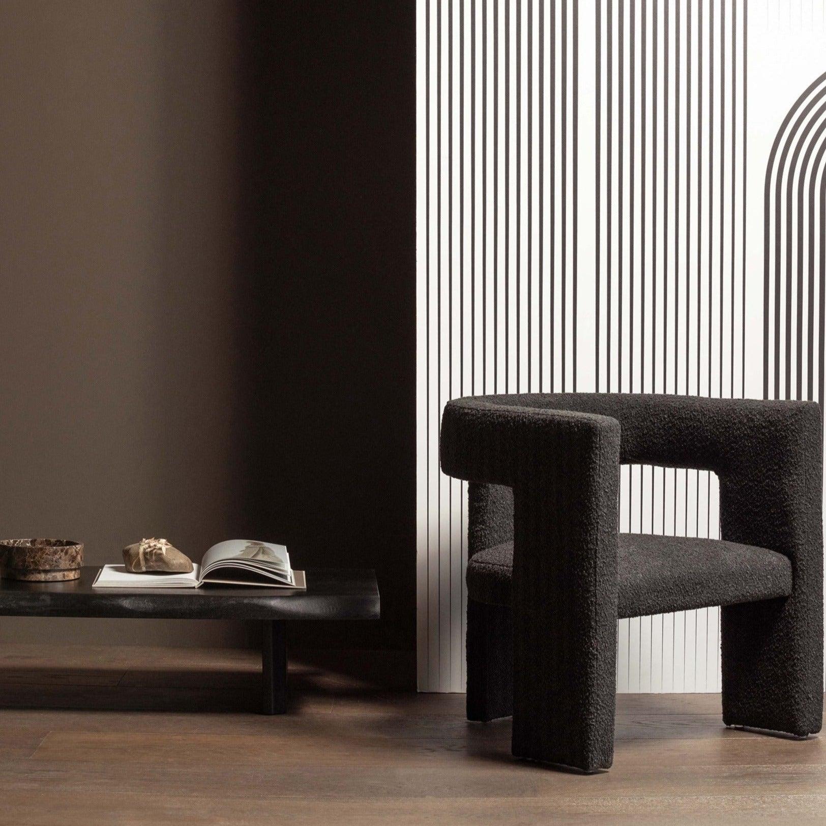 Fotel TIWA boucle ciemnoszary Woood Exclusive Eye on Design