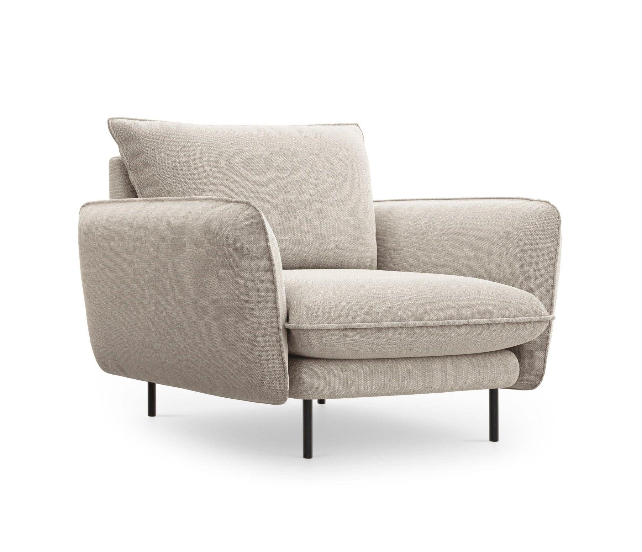 Fotel VIENNA piaskowy z czarną podstawą Cosmopolitan Design Eye on Design