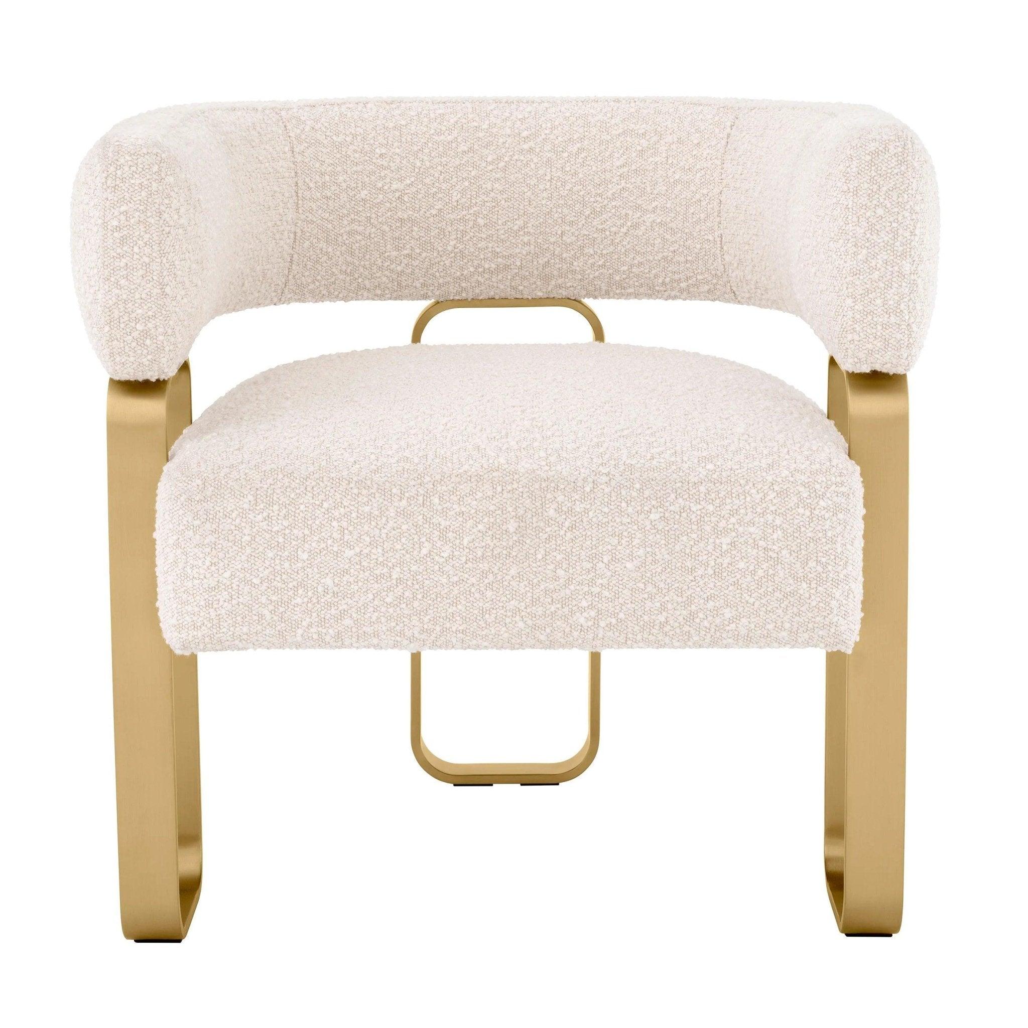 Fotel w tkaninie boucle CAPRICORN kremowy Eichholtz Eye on Design