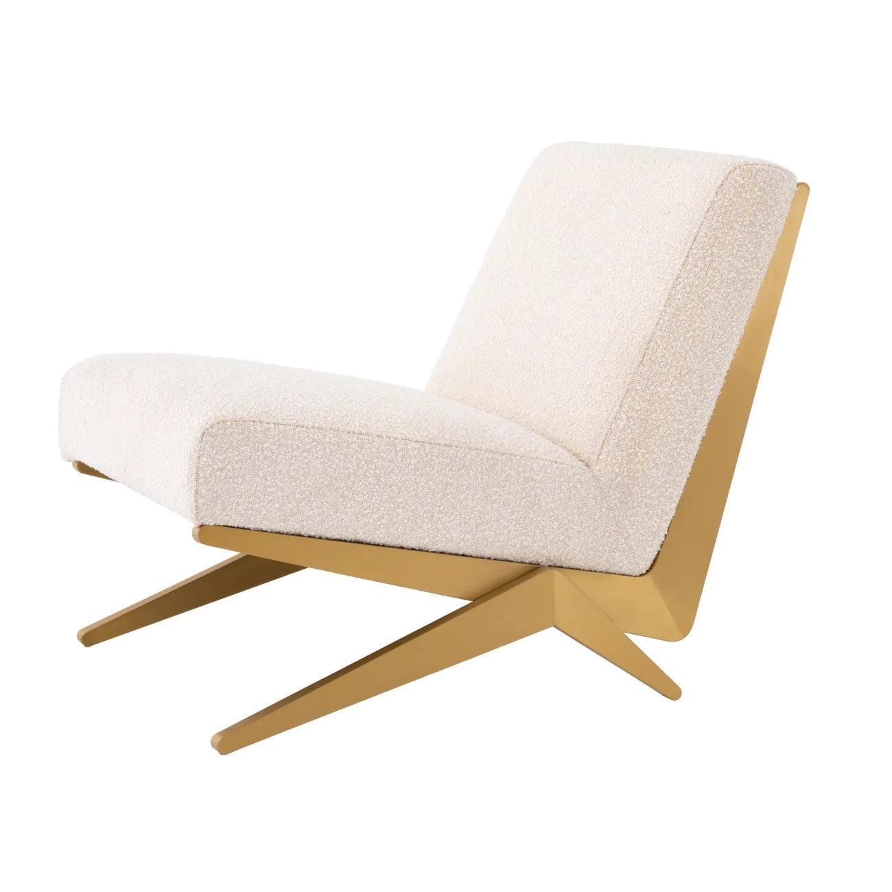 Fotel w tkaninie boucle FICO kremowy Eichholtz Eye on Design