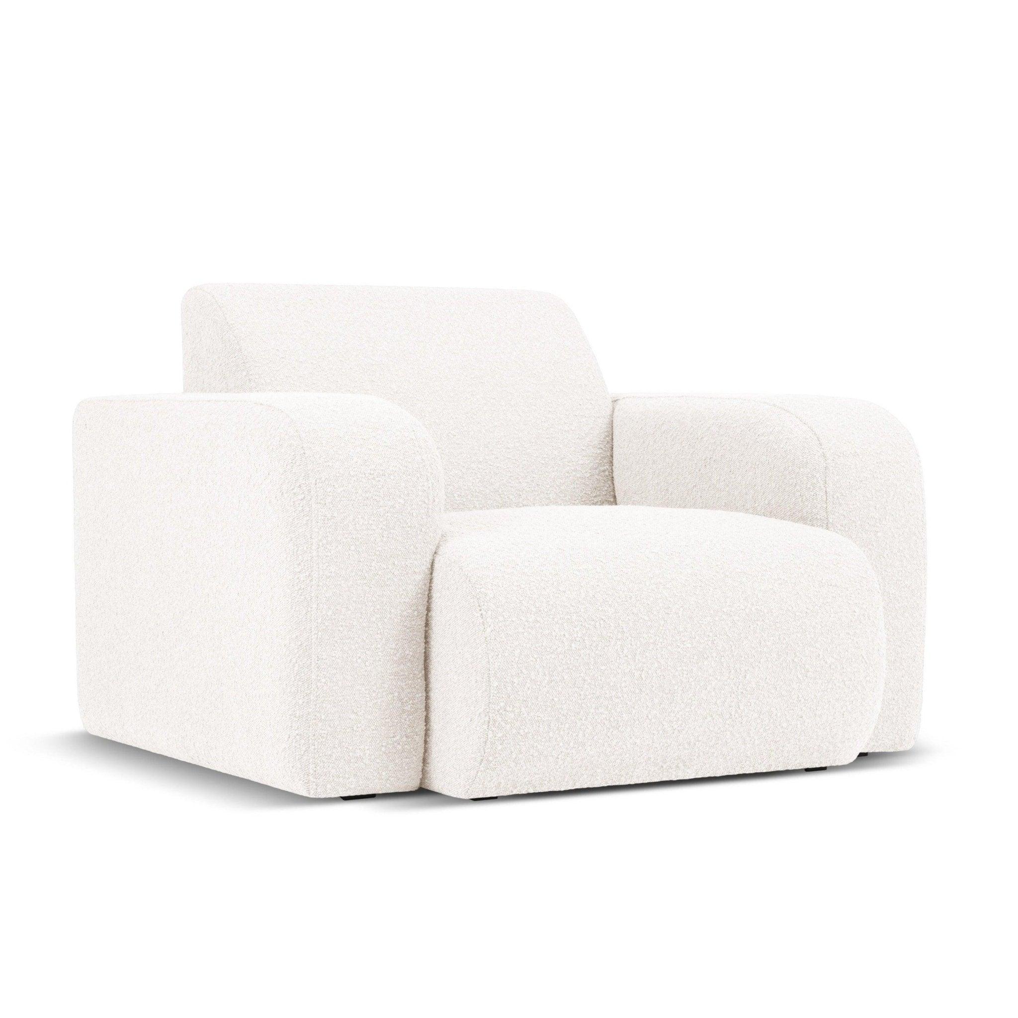 Fotel w tkaninie boucle LOLA biały Windsor & Co Eye on Design