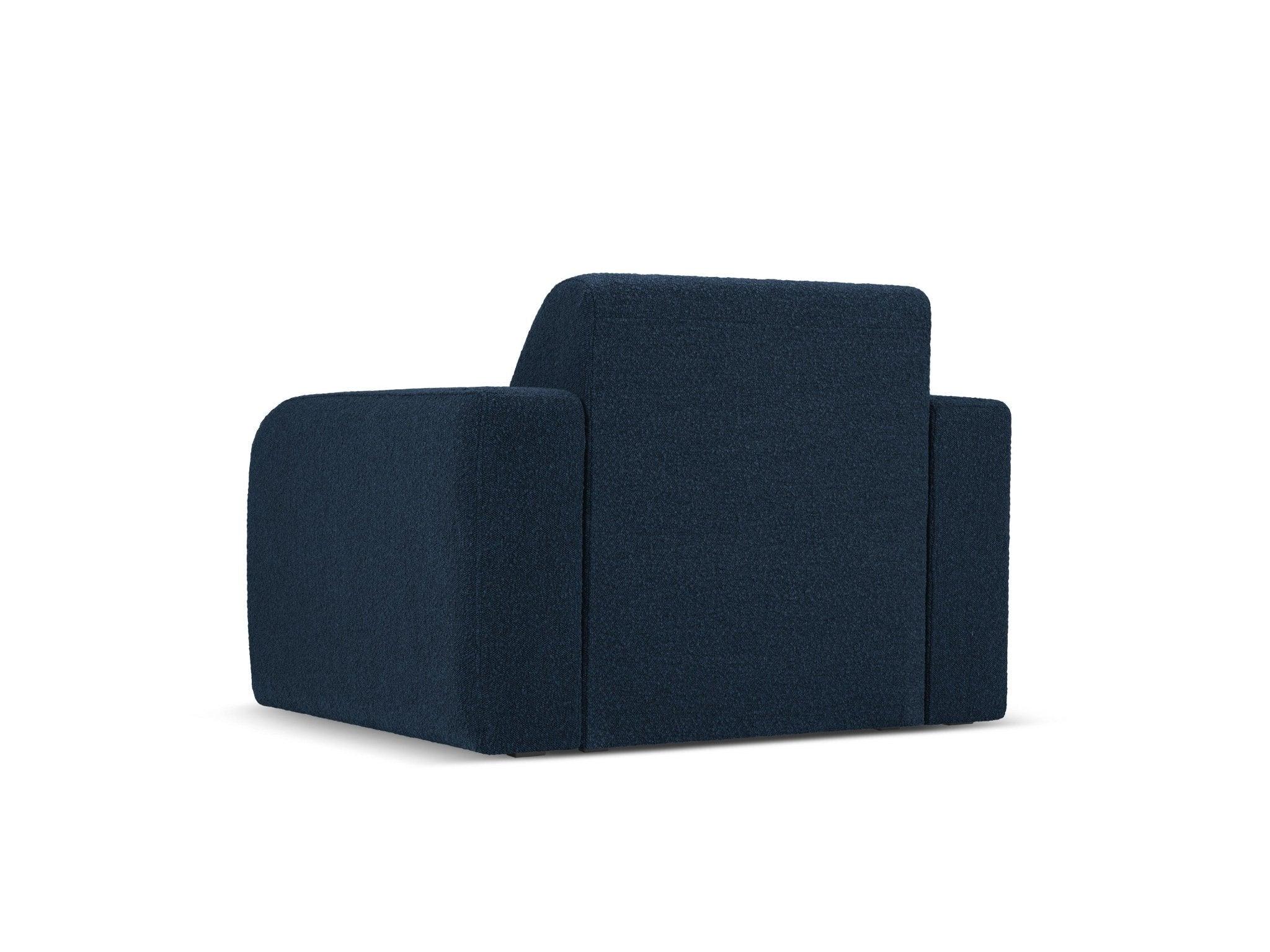 Fotel w tkaninie boucle LOLA ciemnoniebieski Windsor & Co Eye on Design