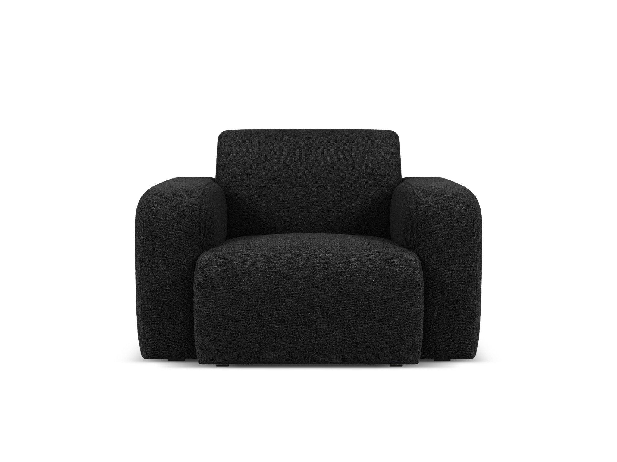 Fotel w tkaninie boucle LOLA czarny Windsor & Co Eye on Design