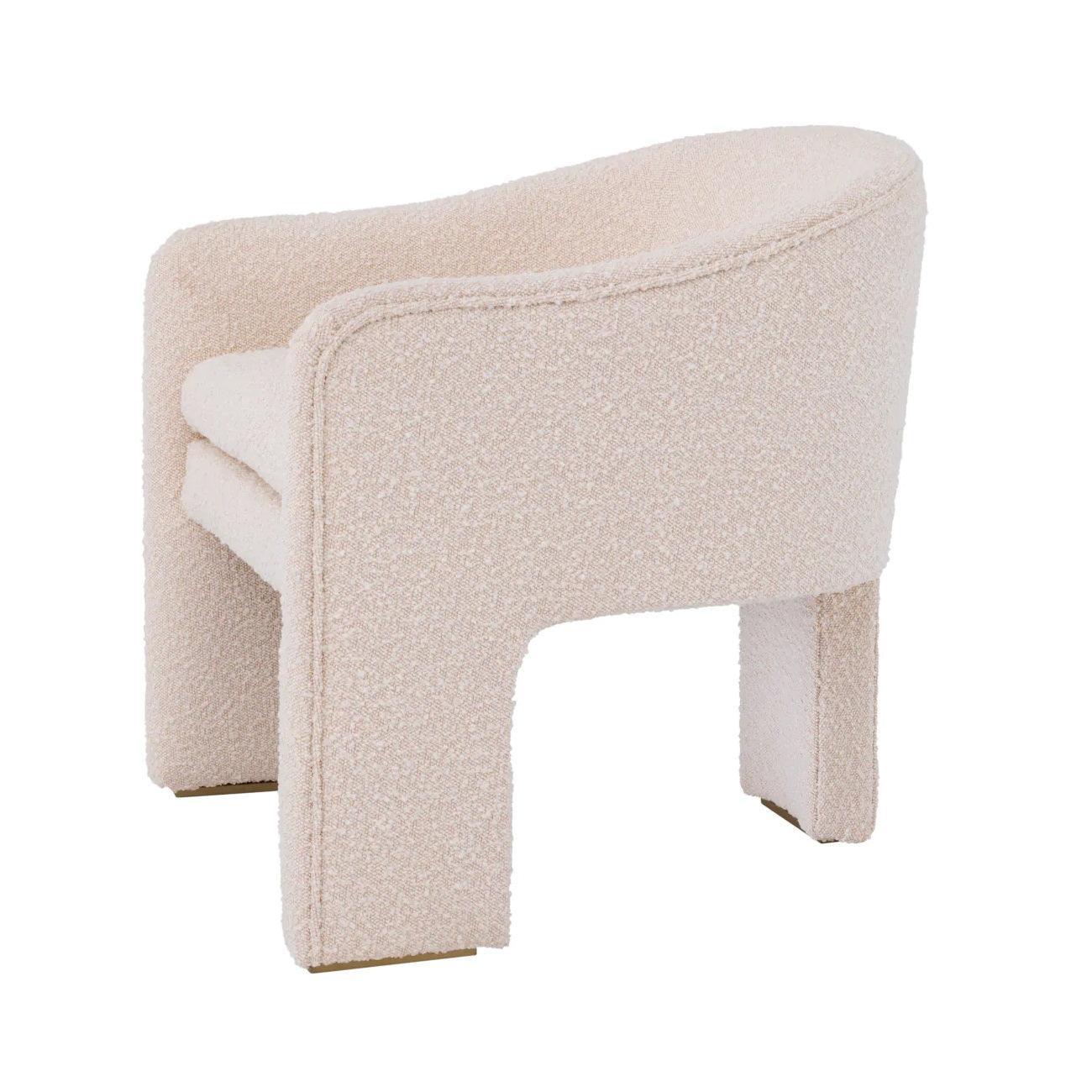 Fotel w tkaninie boucle PEBBLES kremowy Eichholtz Eye on Design