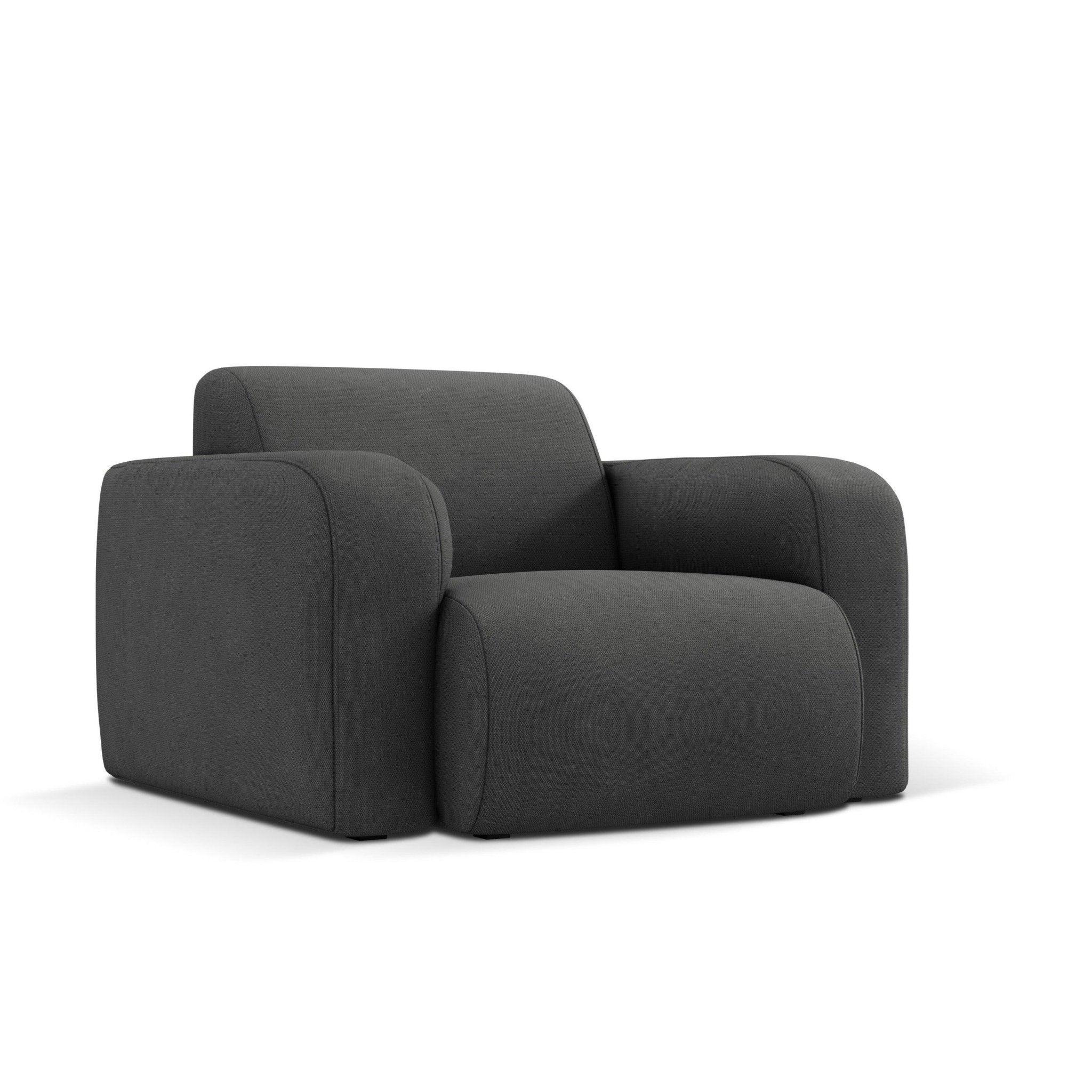 Fotel w tkaninie chenillowej LOLA ciemnoszary Windsor & Co Eye on Design