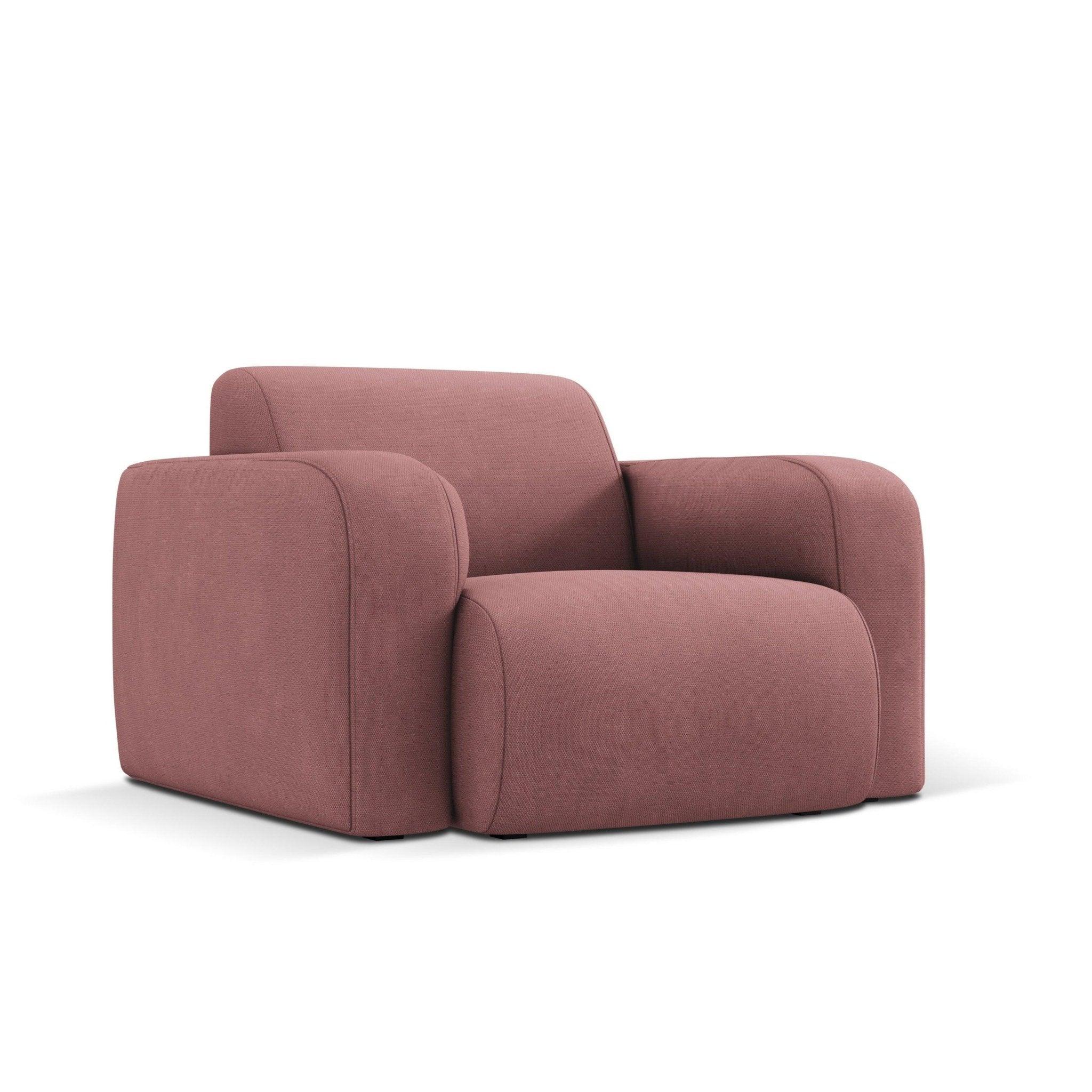 Fotel w tkaninie chenillowej LOLA różowy Windsor & Co Eye on Design