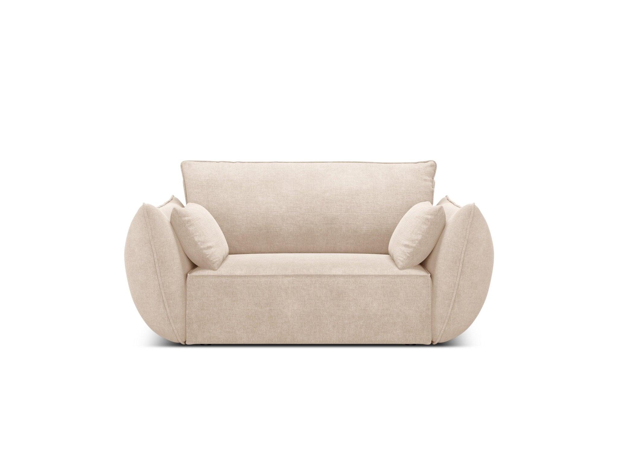 Fotel w tkaninie szenilowej VANDA beżowy Mazzini Sofas Eye on Design