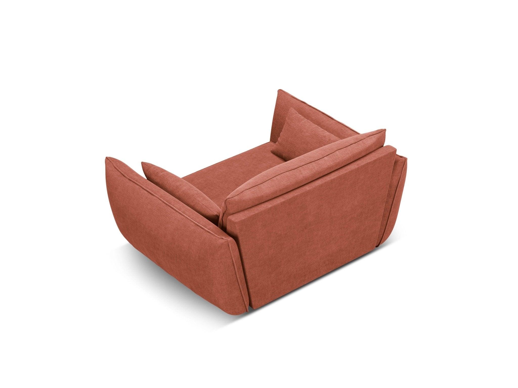 Fotel w tkaninie szenilowej VANDA terracotta Mazzini Sofas Eye on Design