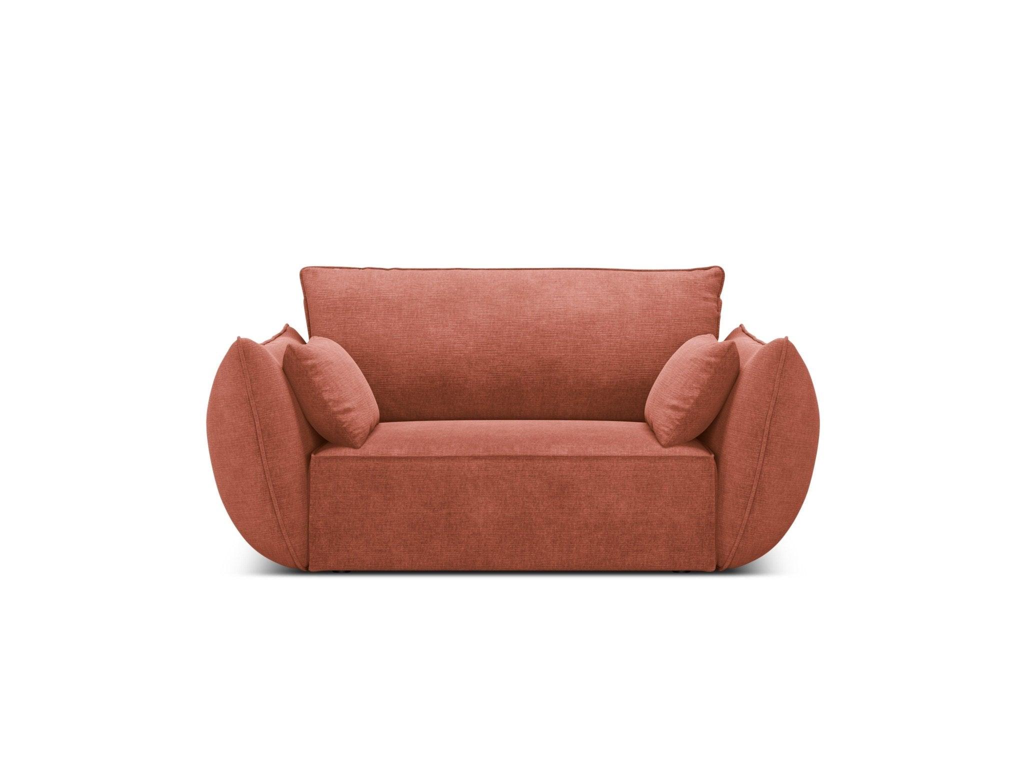Fotel w tkaninie szenilowej VANDA terracotta Mazzini Sofas Eye on Design