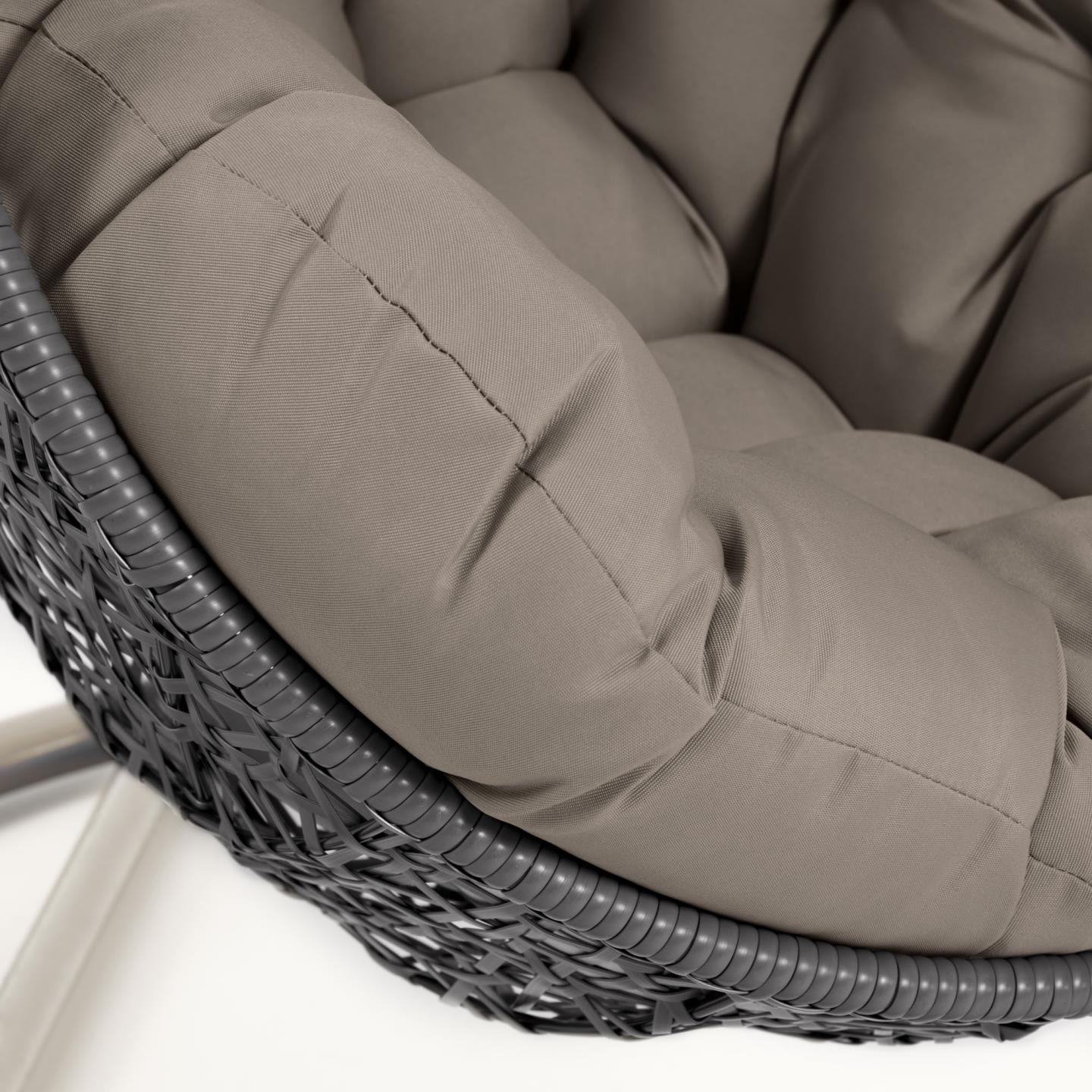 Fotel wiszący FLORINA ciemnoszary z jasnoszarą podstawą La Forma Eye on Design