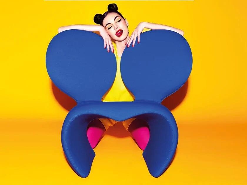 Fotel zewnętrzny DON'T F**K WITH THE MOUSE biały Qeeboo Eye on Design