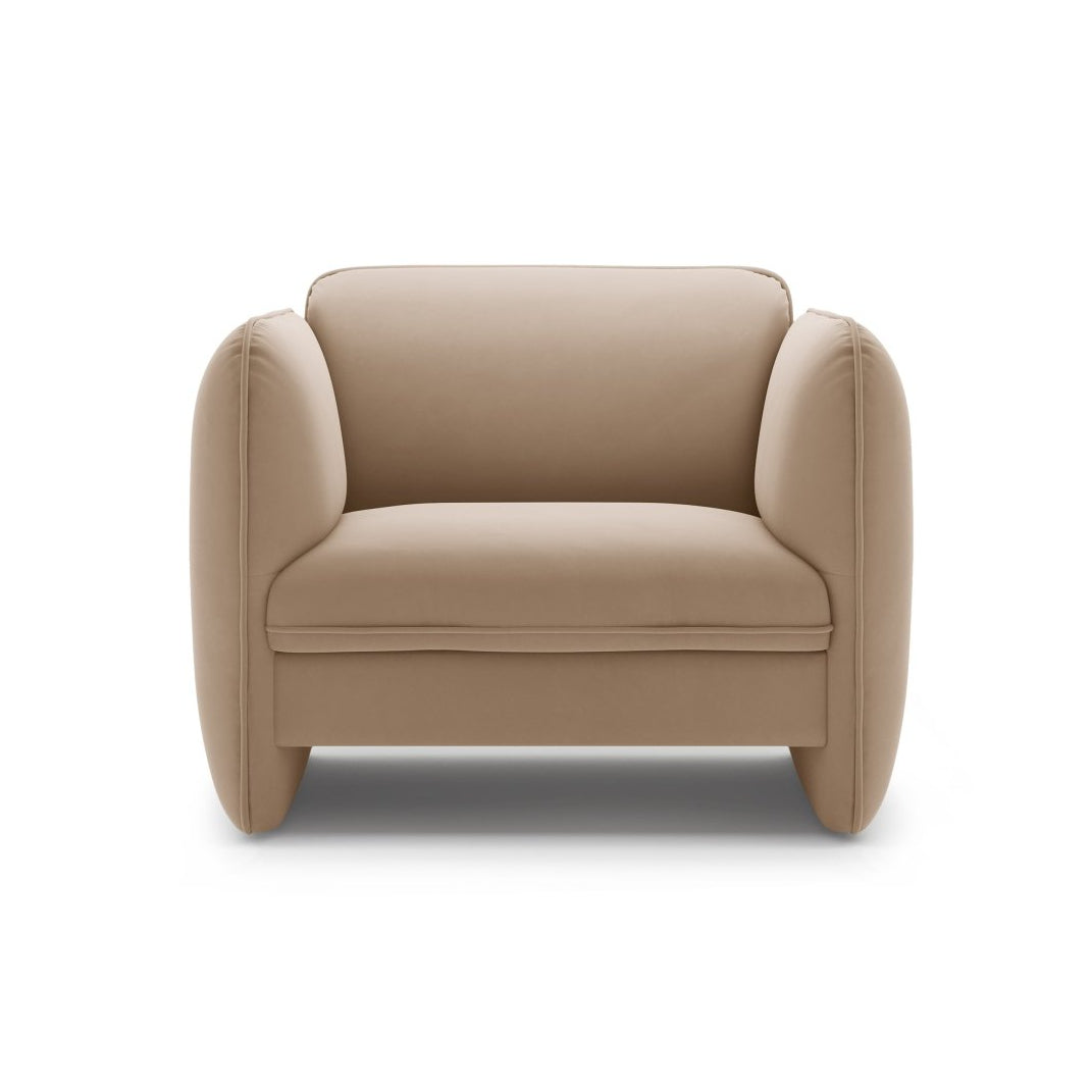 Fluwelen fauteuil GEORGIA amandelbeige