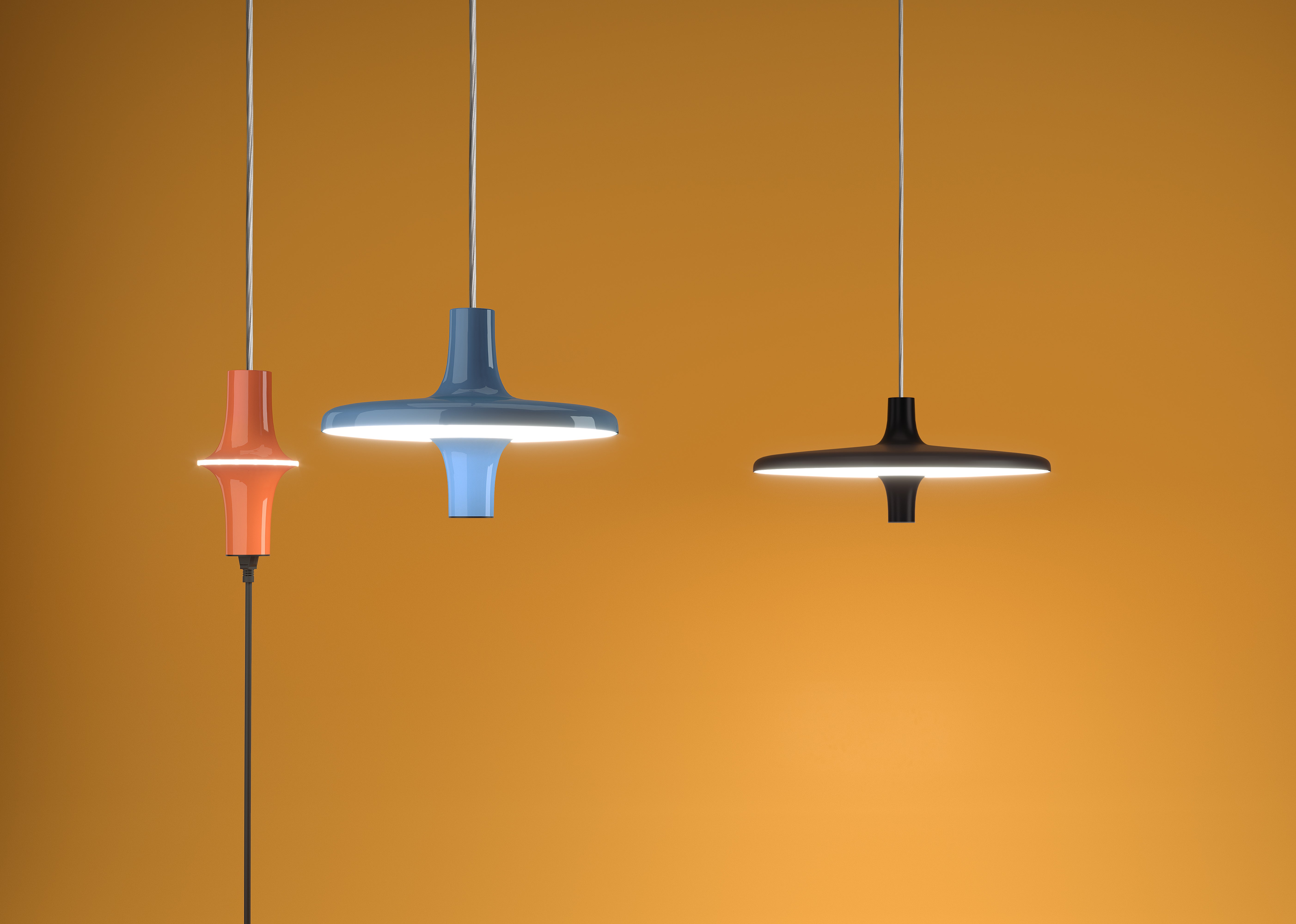 Pendelleuchte AVRO in glänzendem Orange