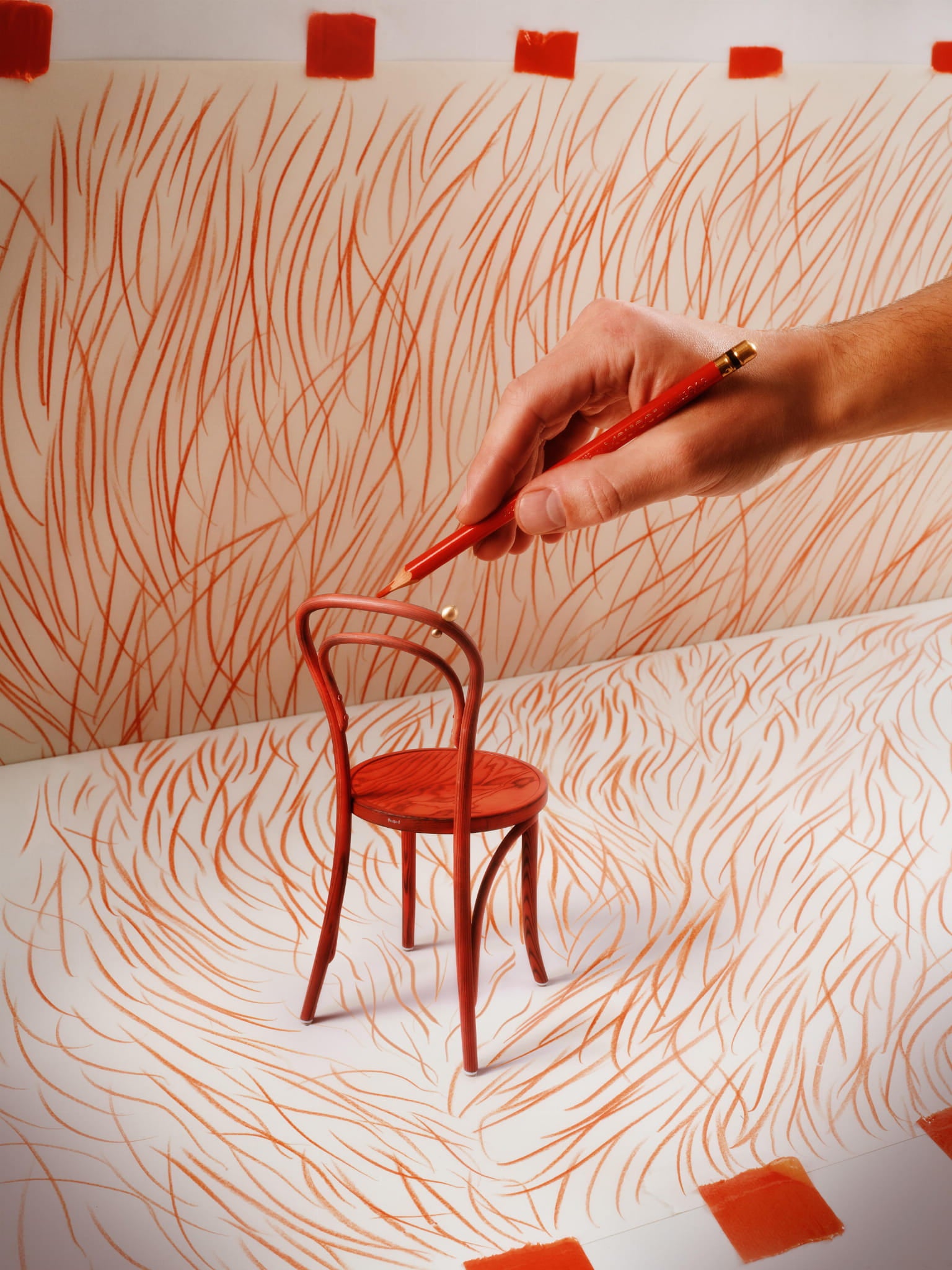 Stoel A-1889 FUOCO ARANCIA esdoornhout