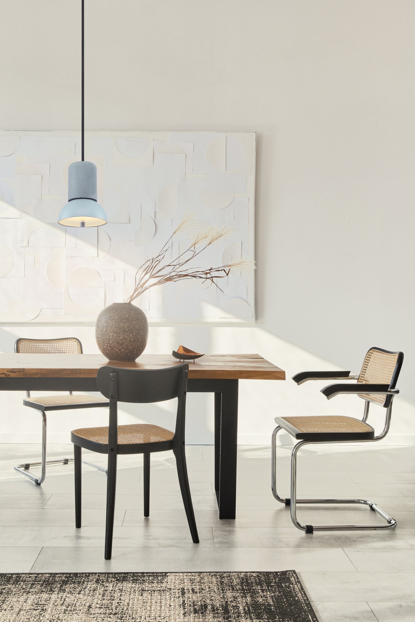 GIRO VELVET pendant lamp in concrete with velvet