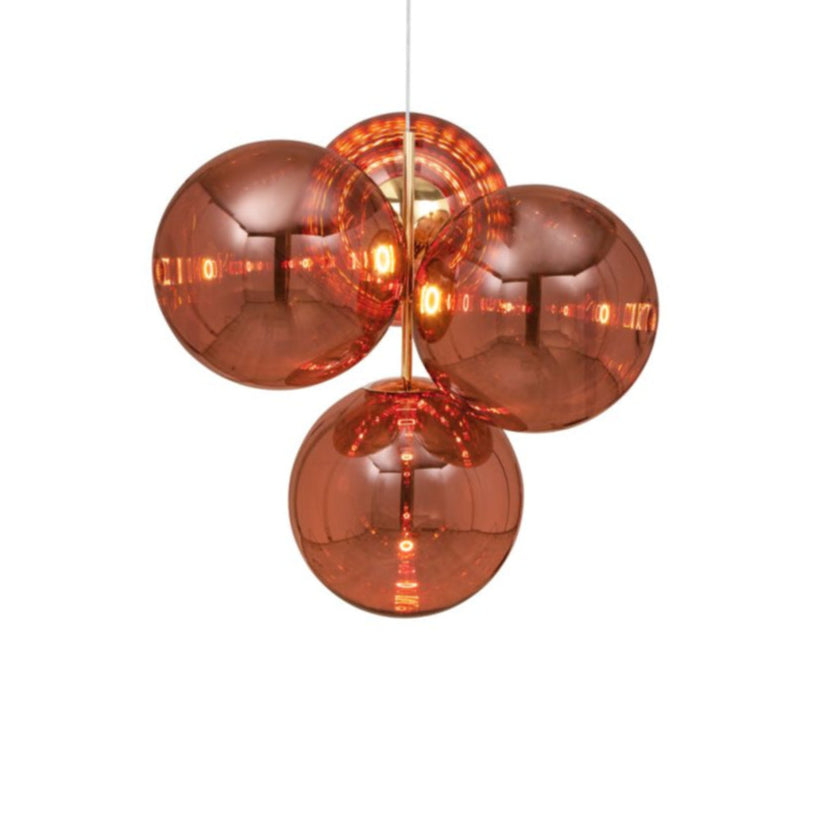 Koperen GLOBE kroonluchter