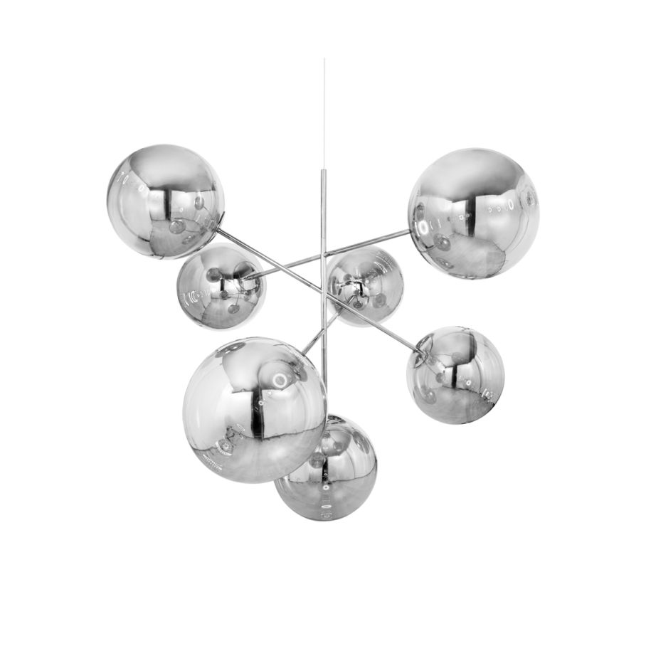 Silver globe chandelier