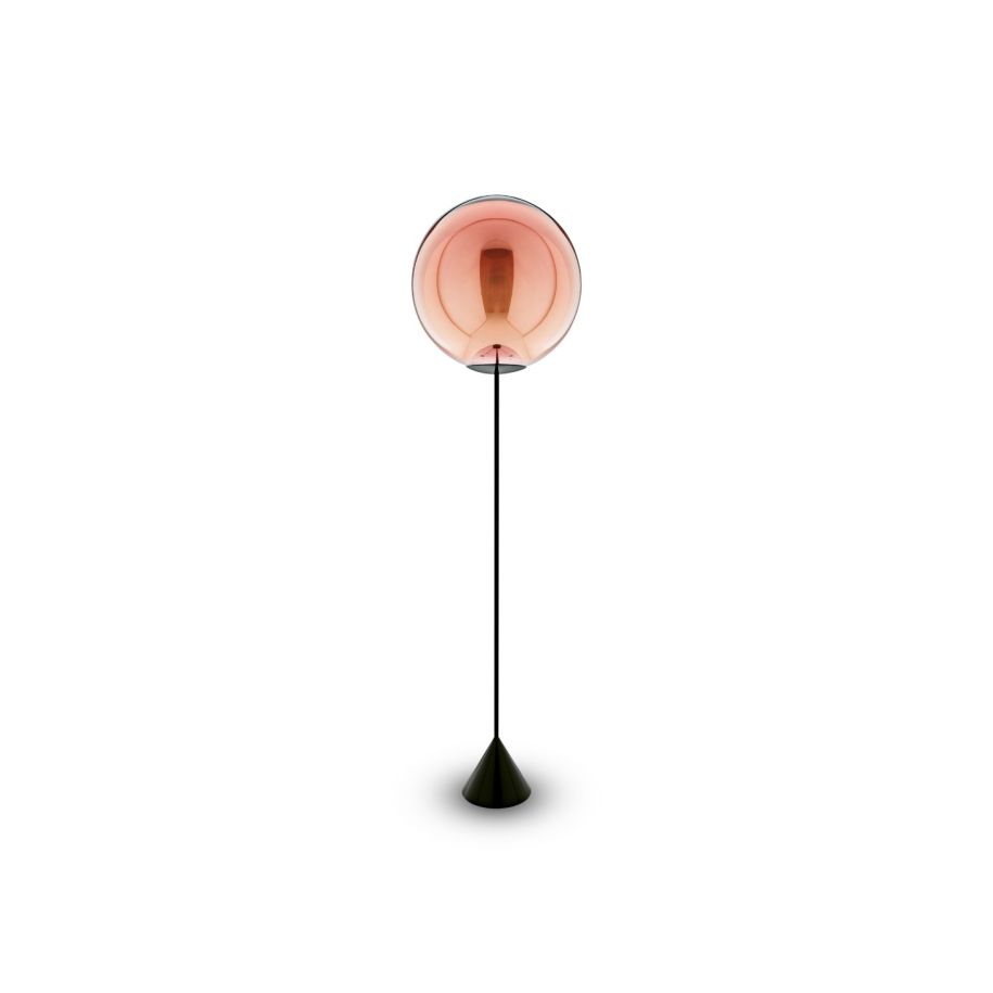 Vloerlamp GLOBE CONE koperkleurig