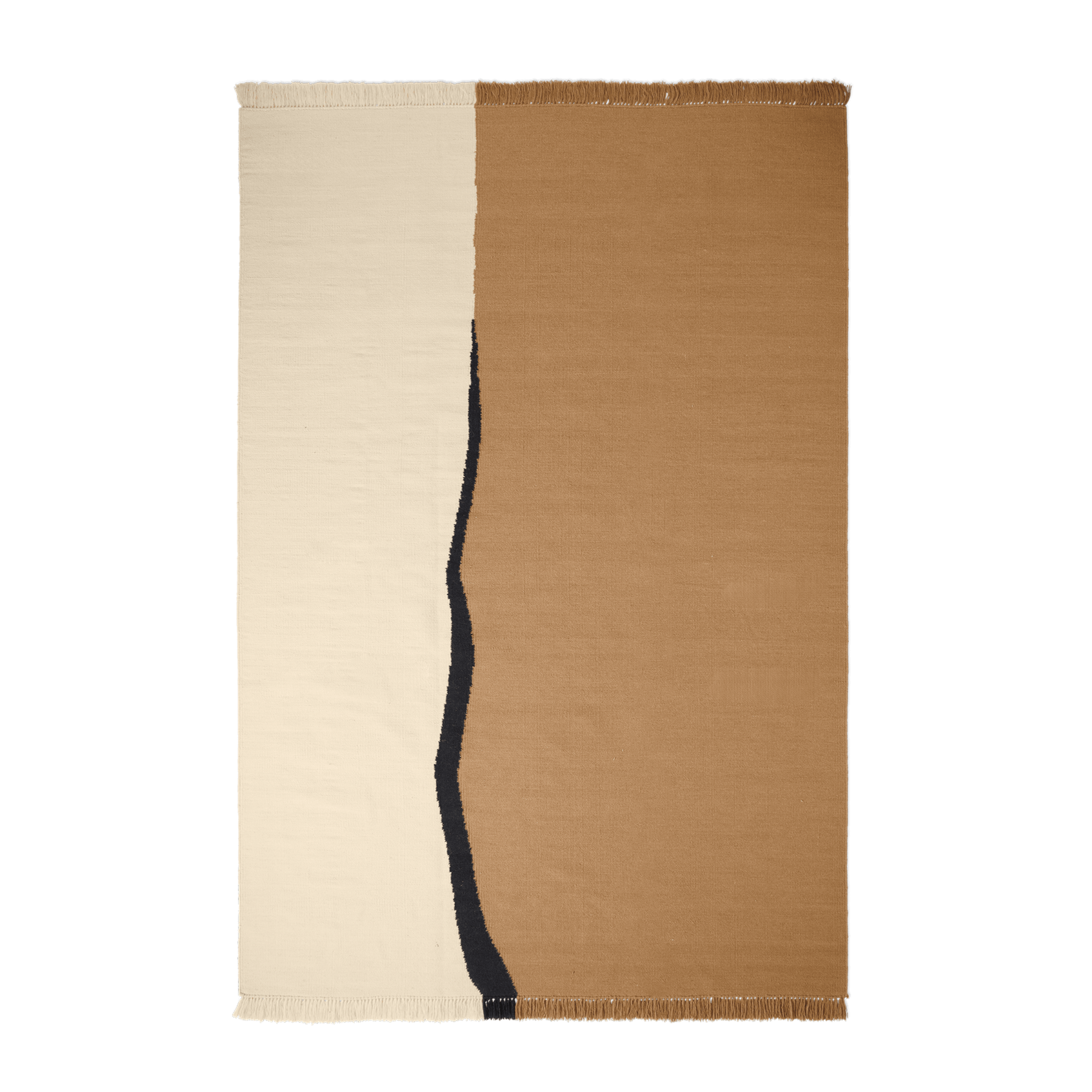 Vloerkleed SOIL KELIM gebroken wit met zandkleur