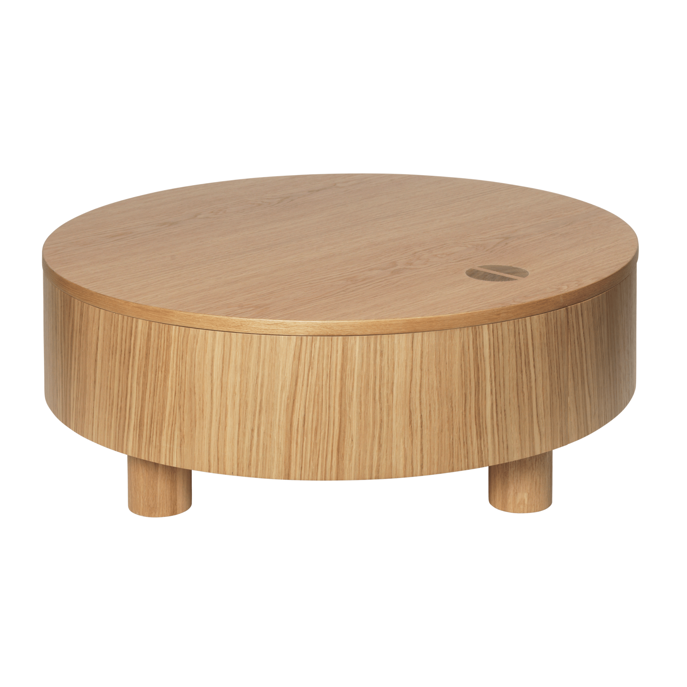 OLLES table with oak veneer finish