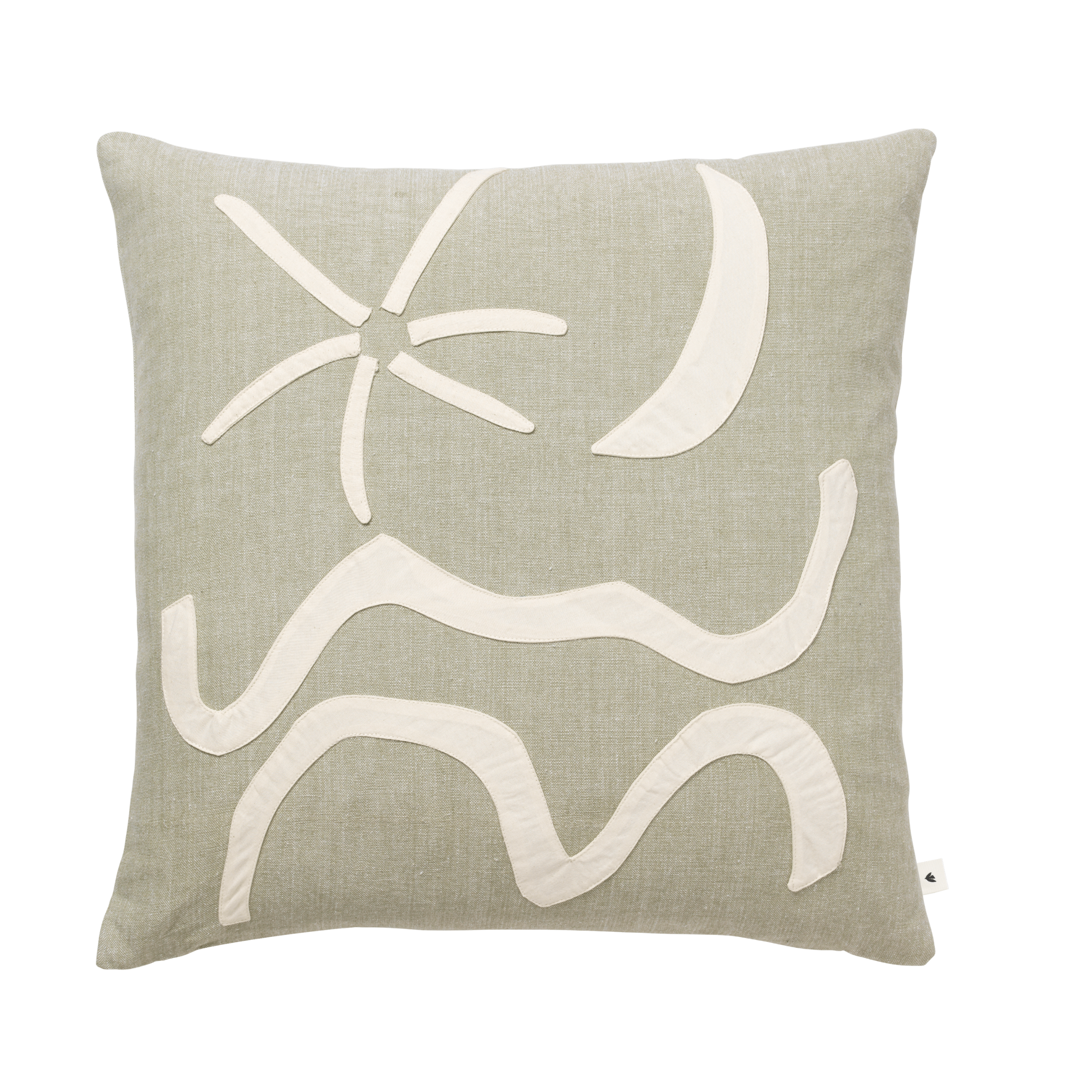 KOVE APPLIQUÉ decorative pillow light green