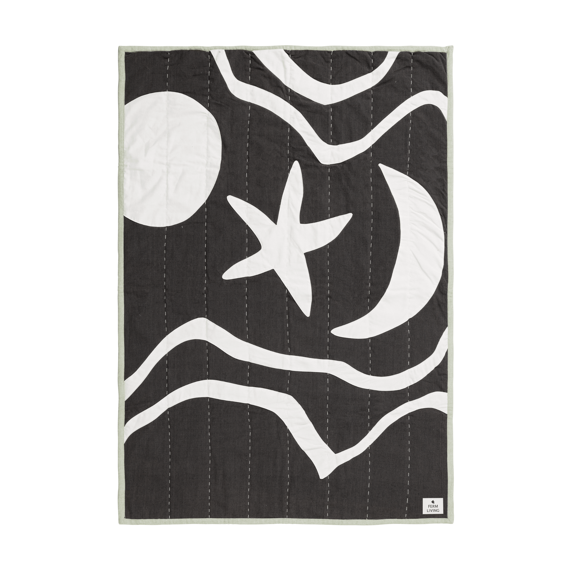 Gequiltde plaid KOVE APPLIQUÉ antraciet