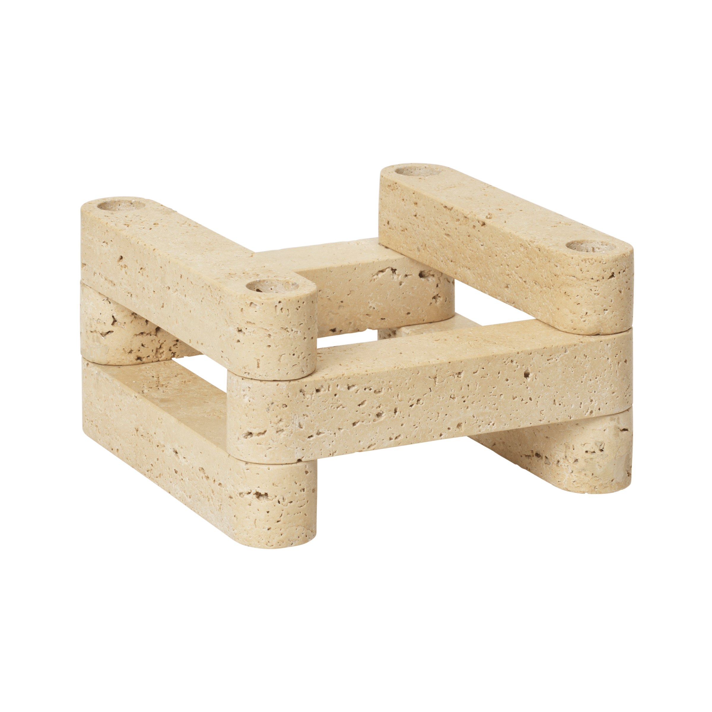 Modulares Teelichthalter NEWEL Travertin