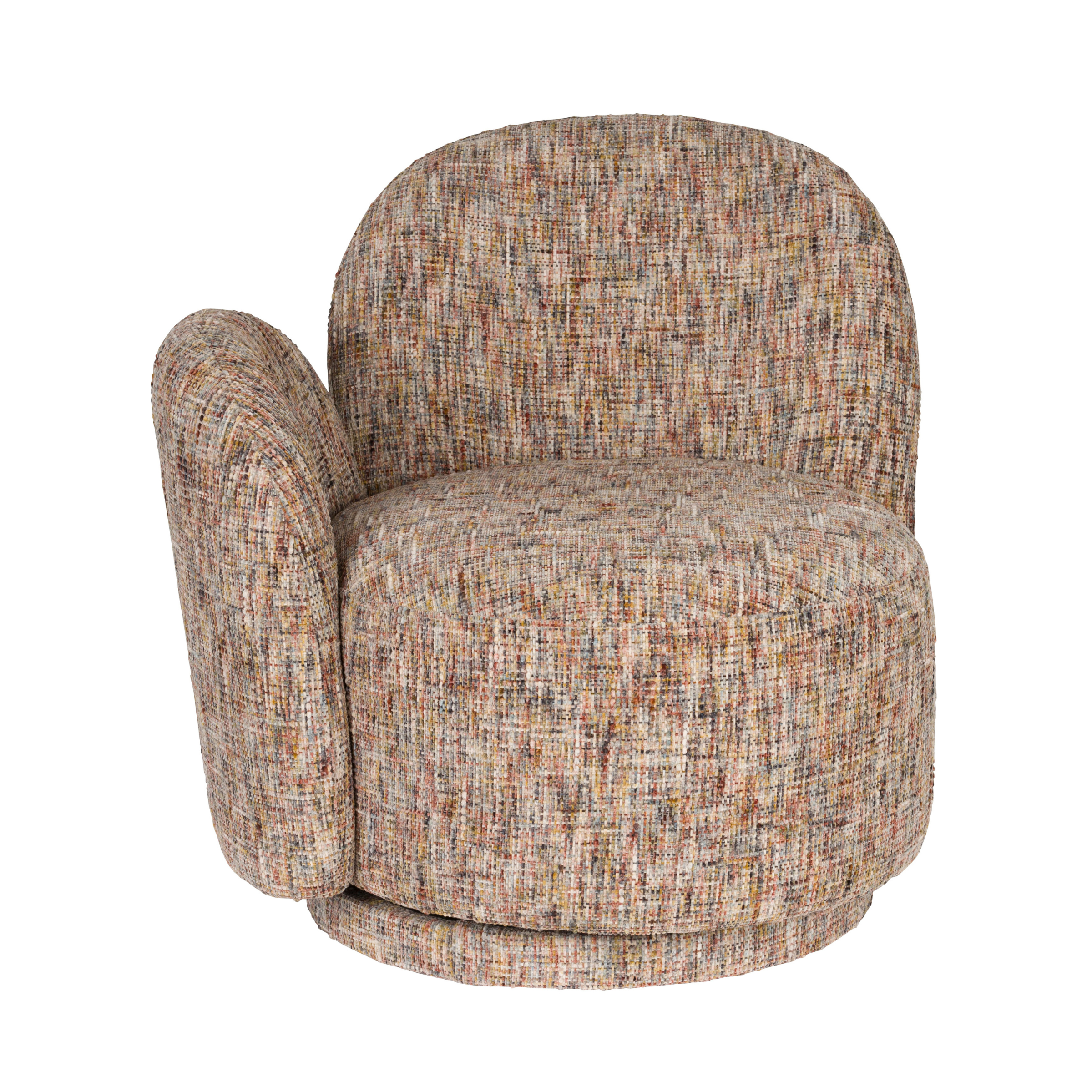 ROSE swivel armchair brown mélange