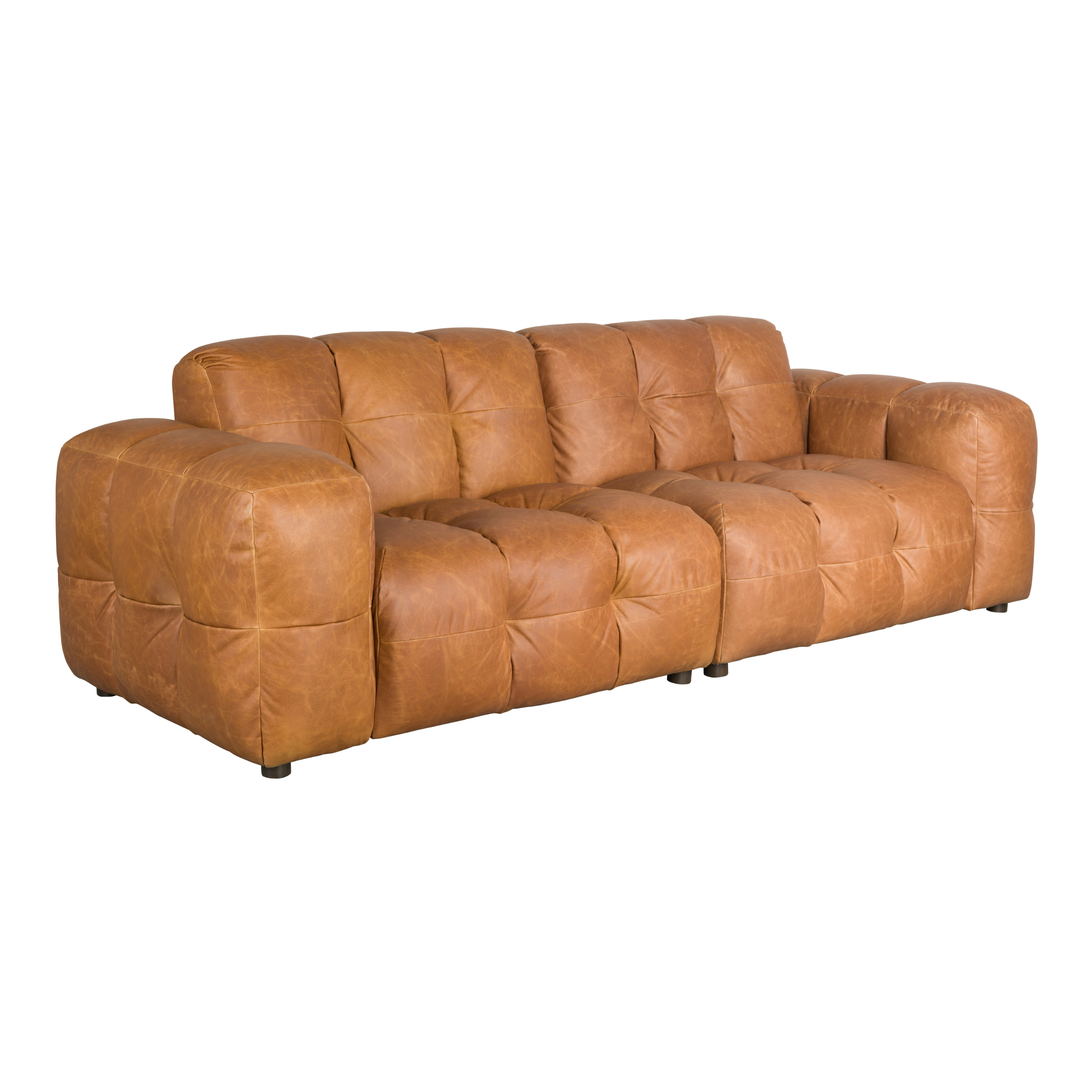 3-seater HACKMAN sofa in cognac leather