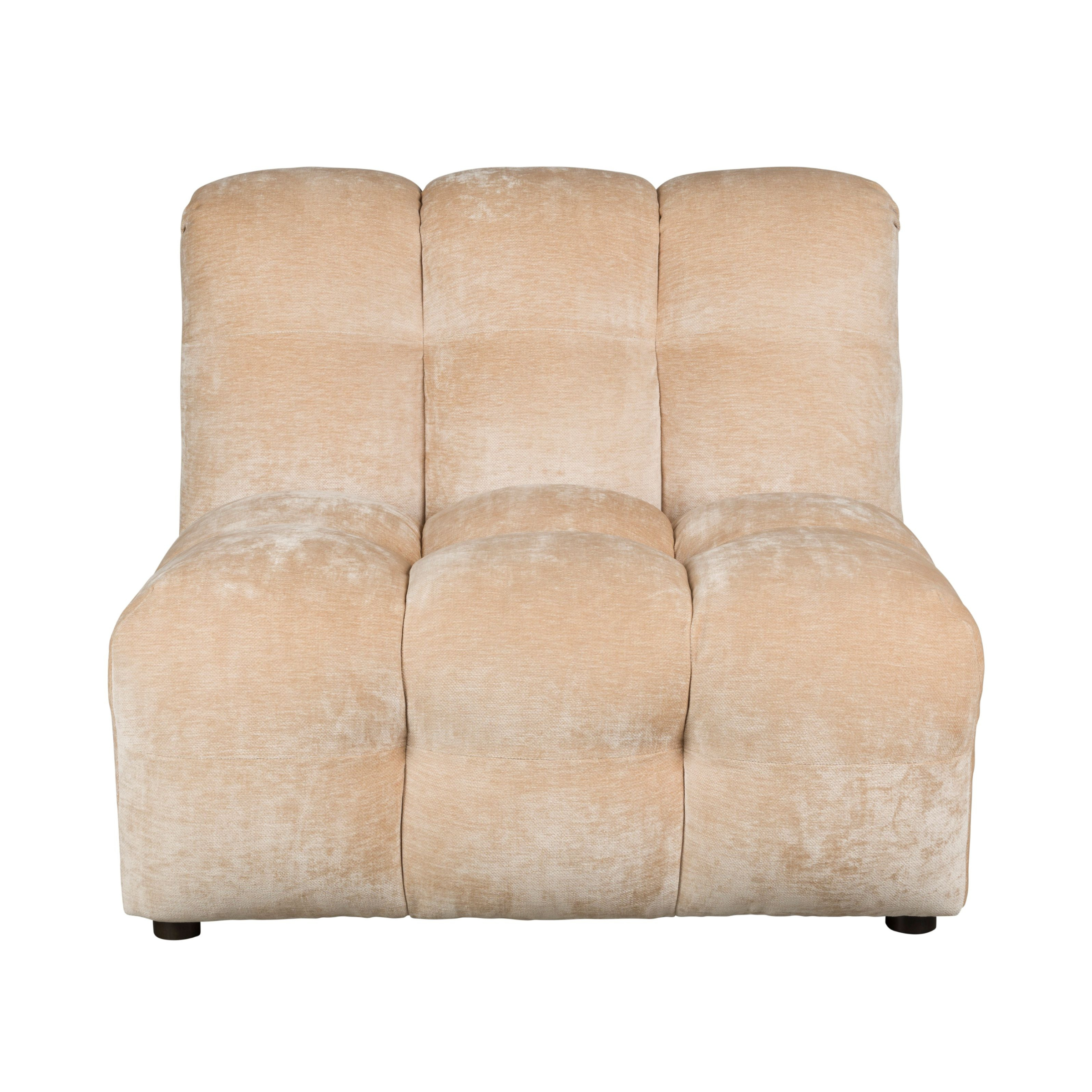 Modulsofa HACKMAN - mittleres Element in beigem Velours