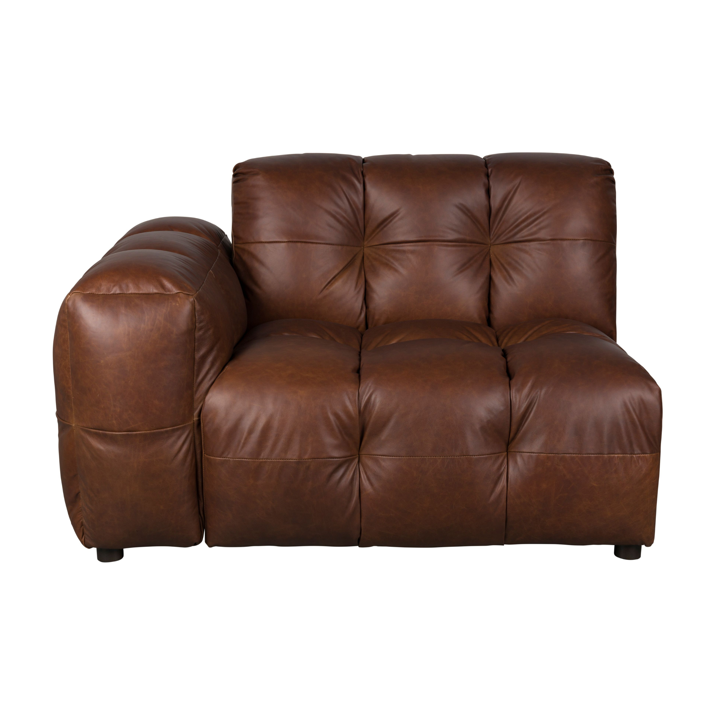 Modulaire bank HACKMAN - linker eindelement van chocoladeleer