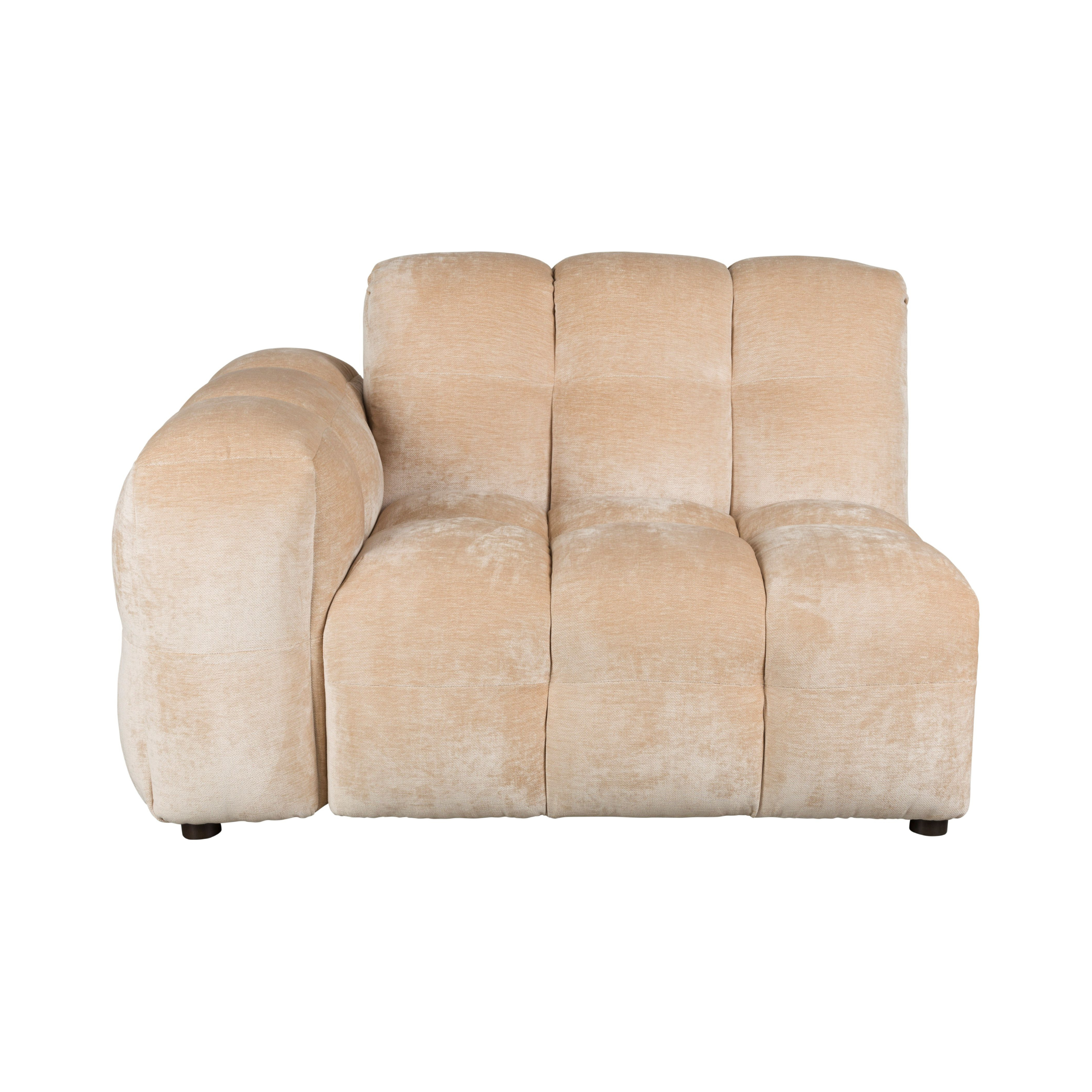 HACKMAN Modular Sofa - Left-End Element in Beige Velvet