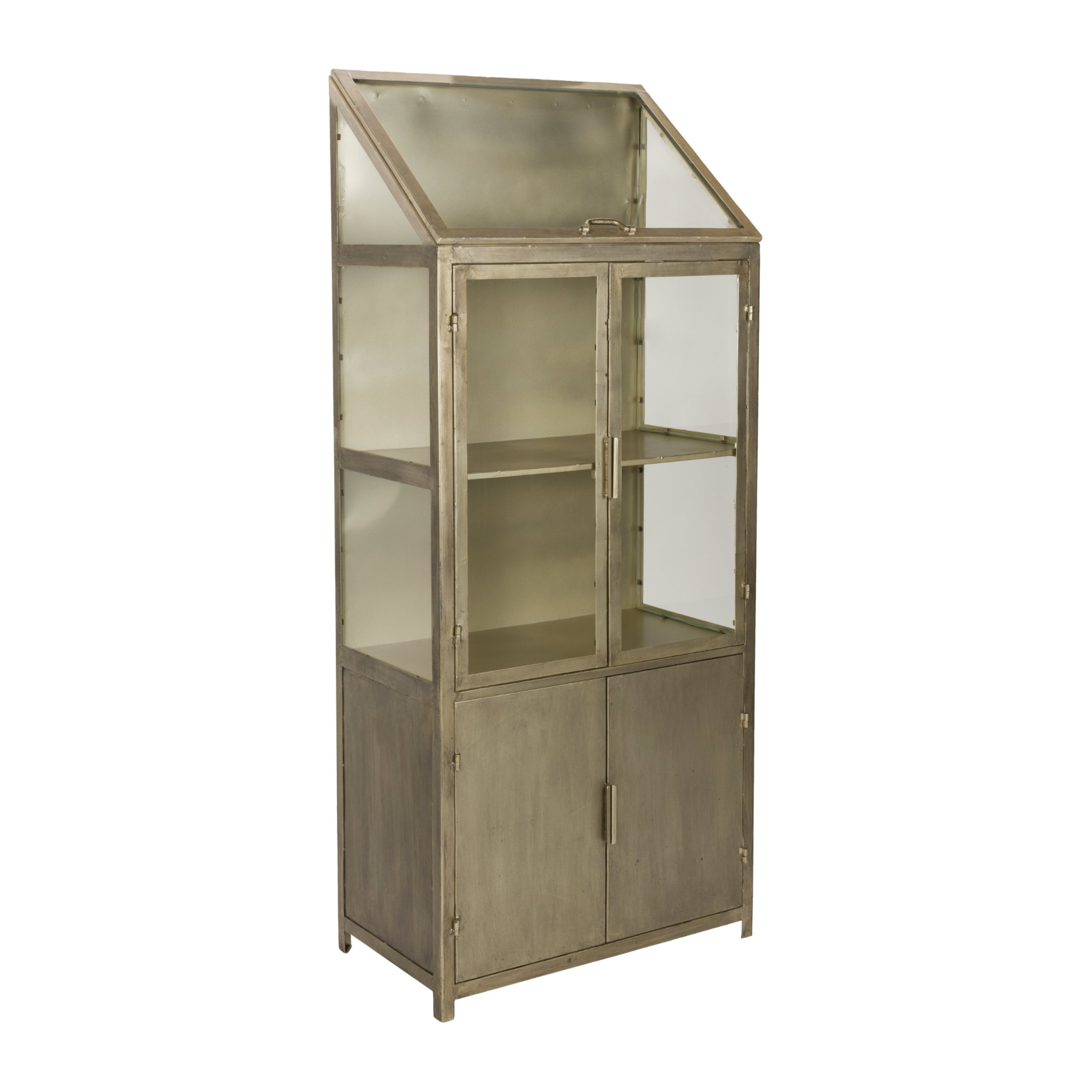 Industriële vitrine MONVISO antiek goud