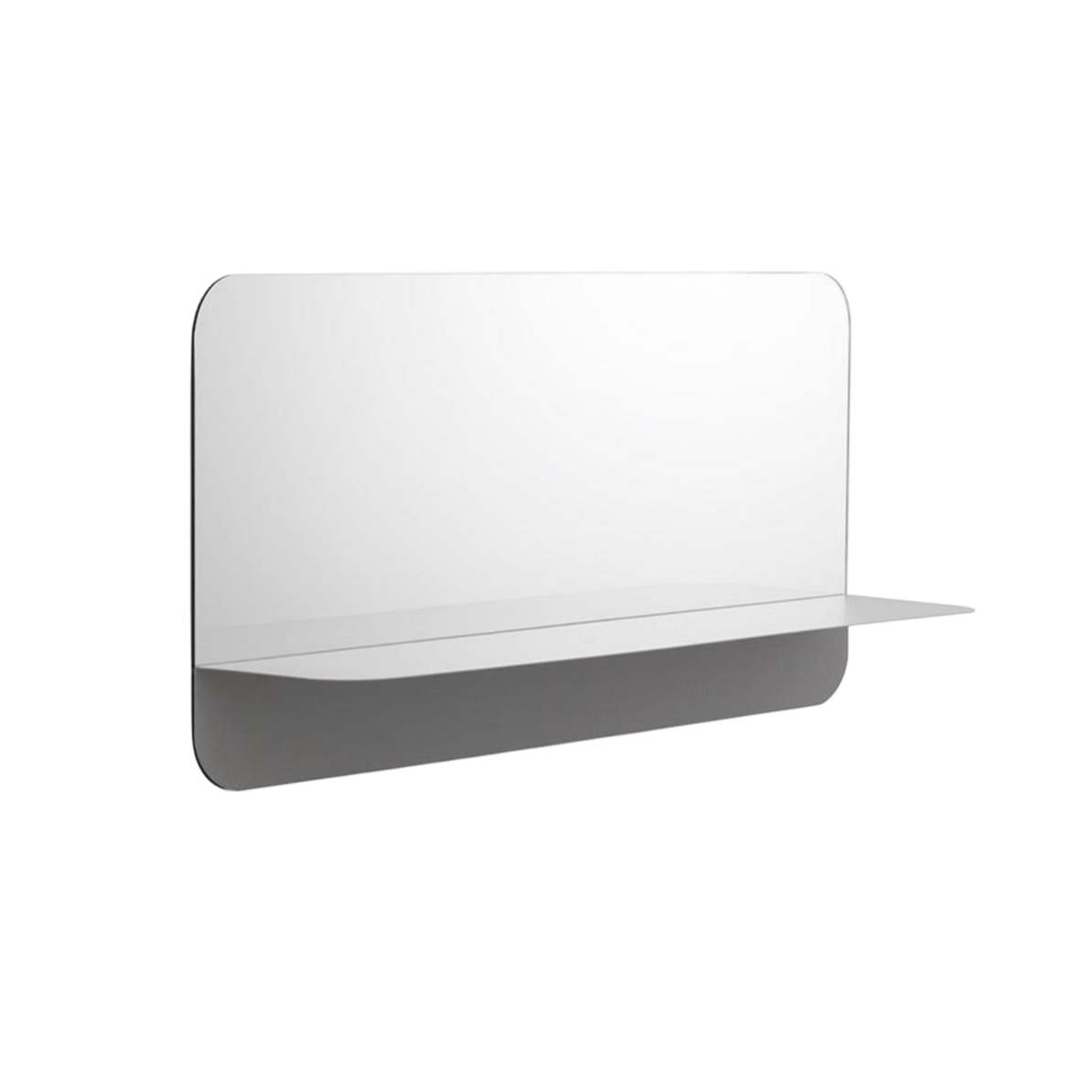 HORIZON HORIZONTAL Mirror with Shelf Gray