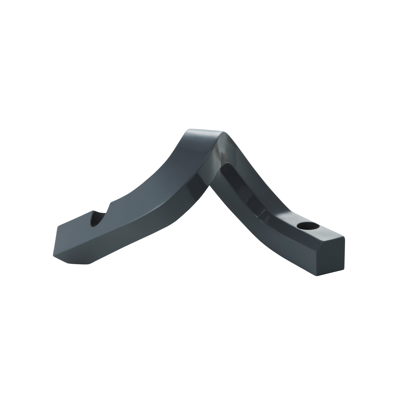 Kaarsenhouder KROMME TWEE grijs