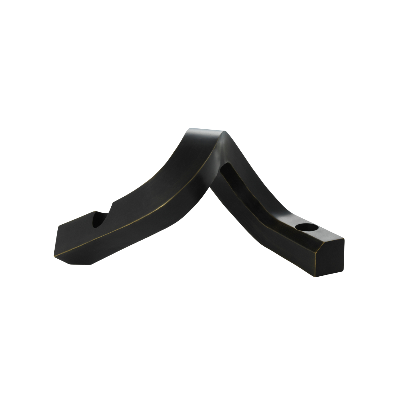 Kerzenhalter CROOKED TWO brüniertes Messing