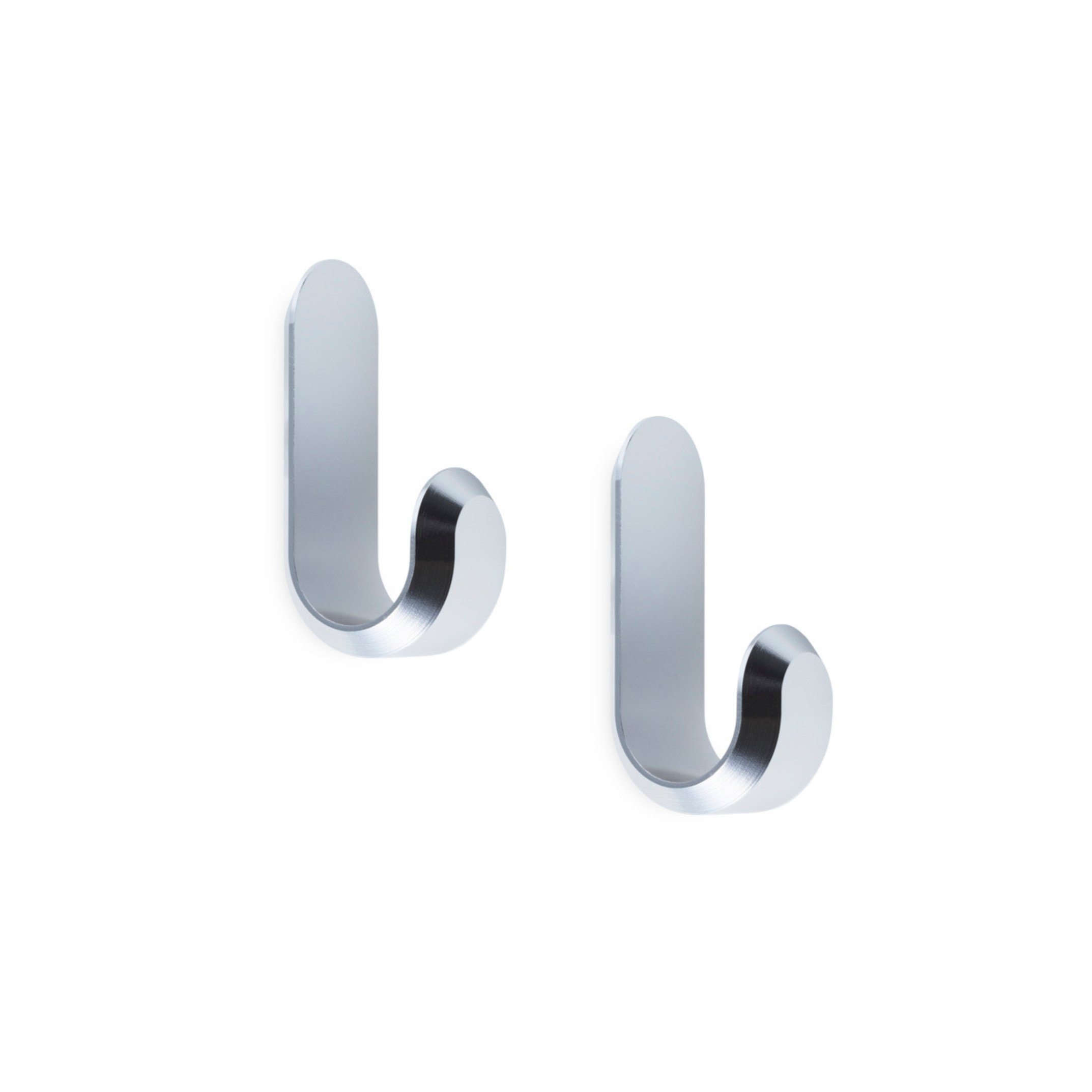 Set von CURVE Kleiderhaken silber