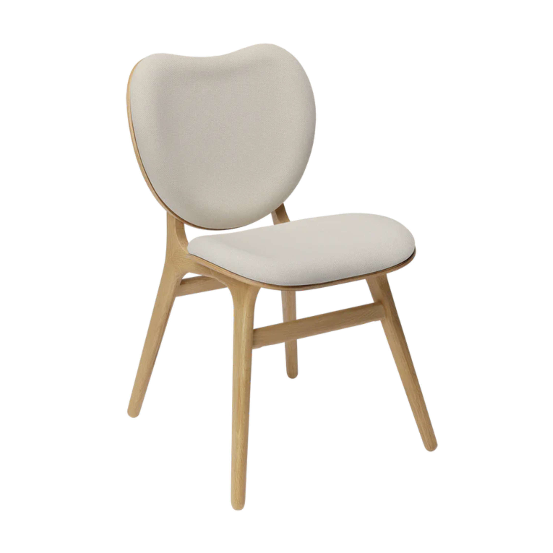 Stoel CONVERSATIE zandkleurig met eiken basis