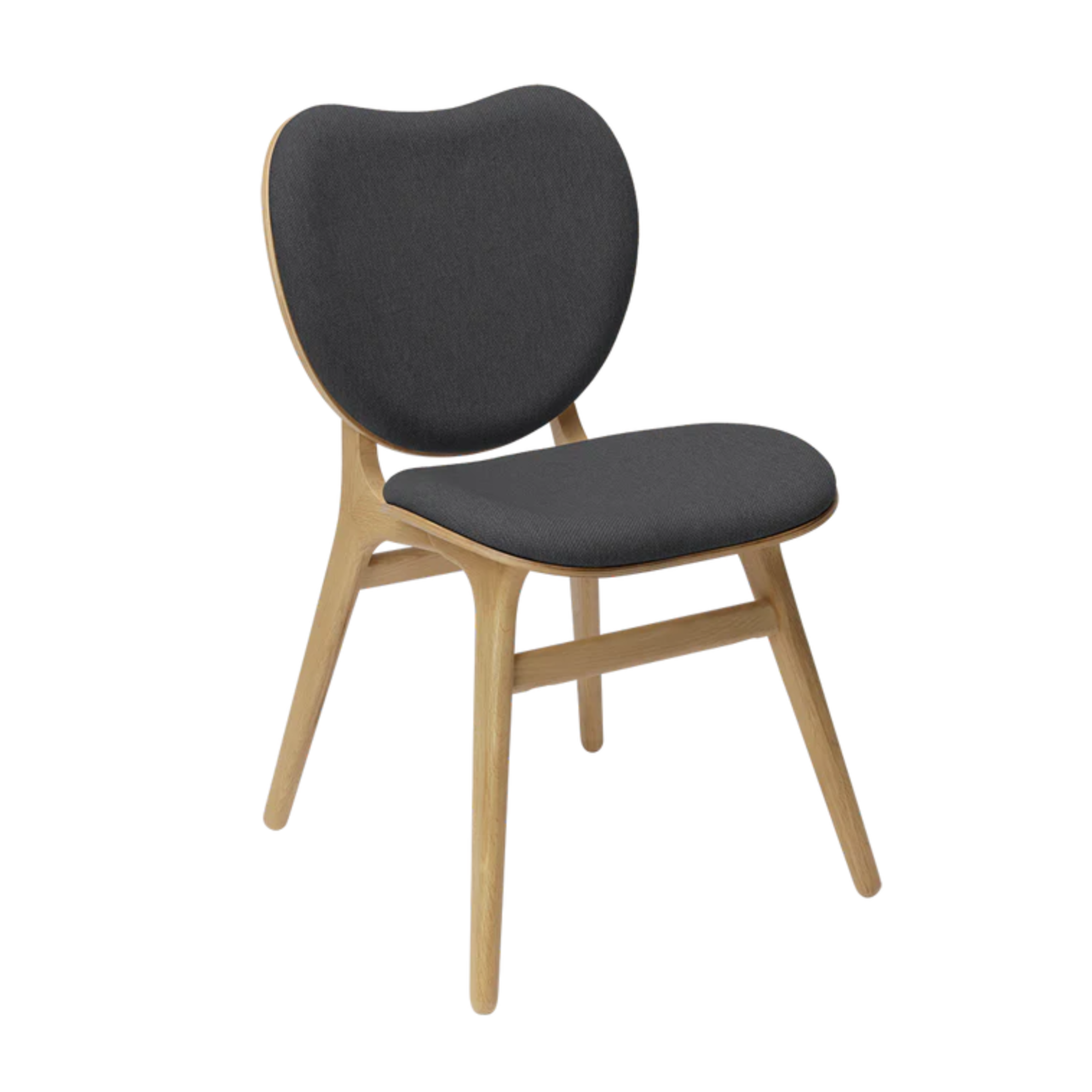 Stoel CONVERSATION donkergrijs met eikenhouten basis
