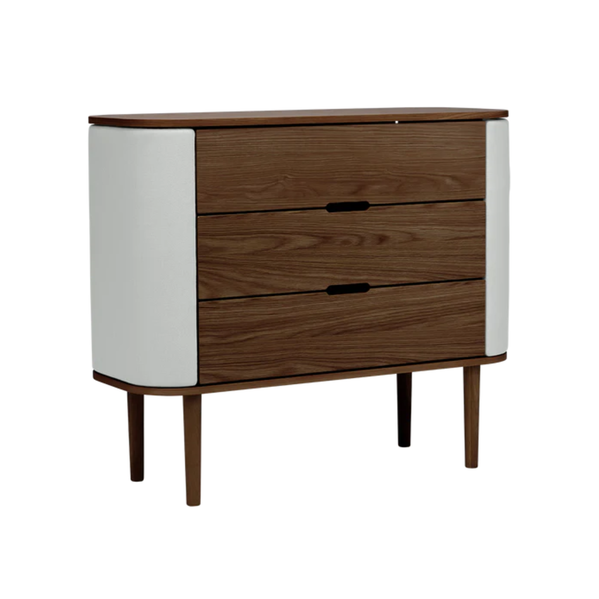 TREASURES kast gebroken wit met een donkere eiken basis