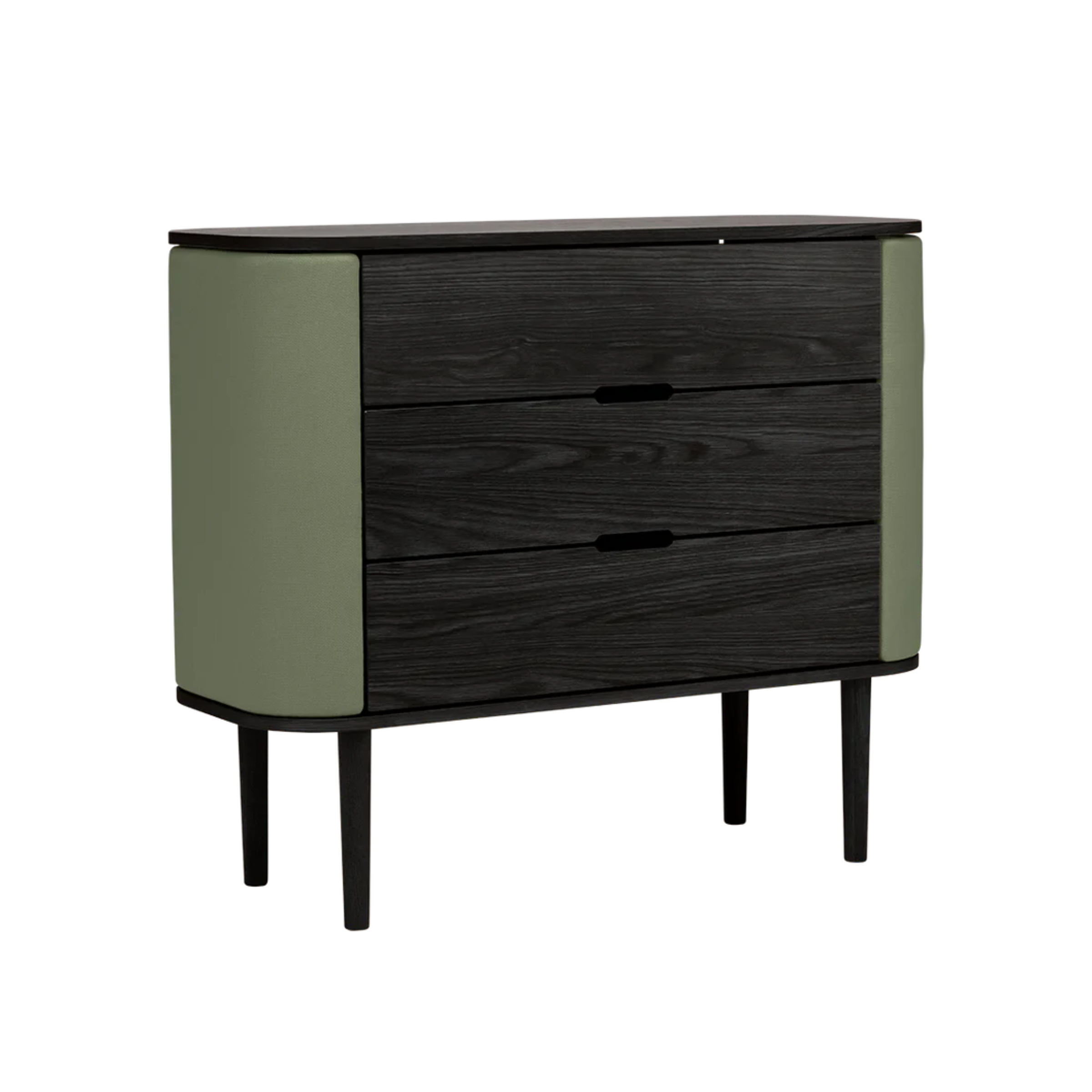 Schrank TREASURES grün mit schwarzem Sockel