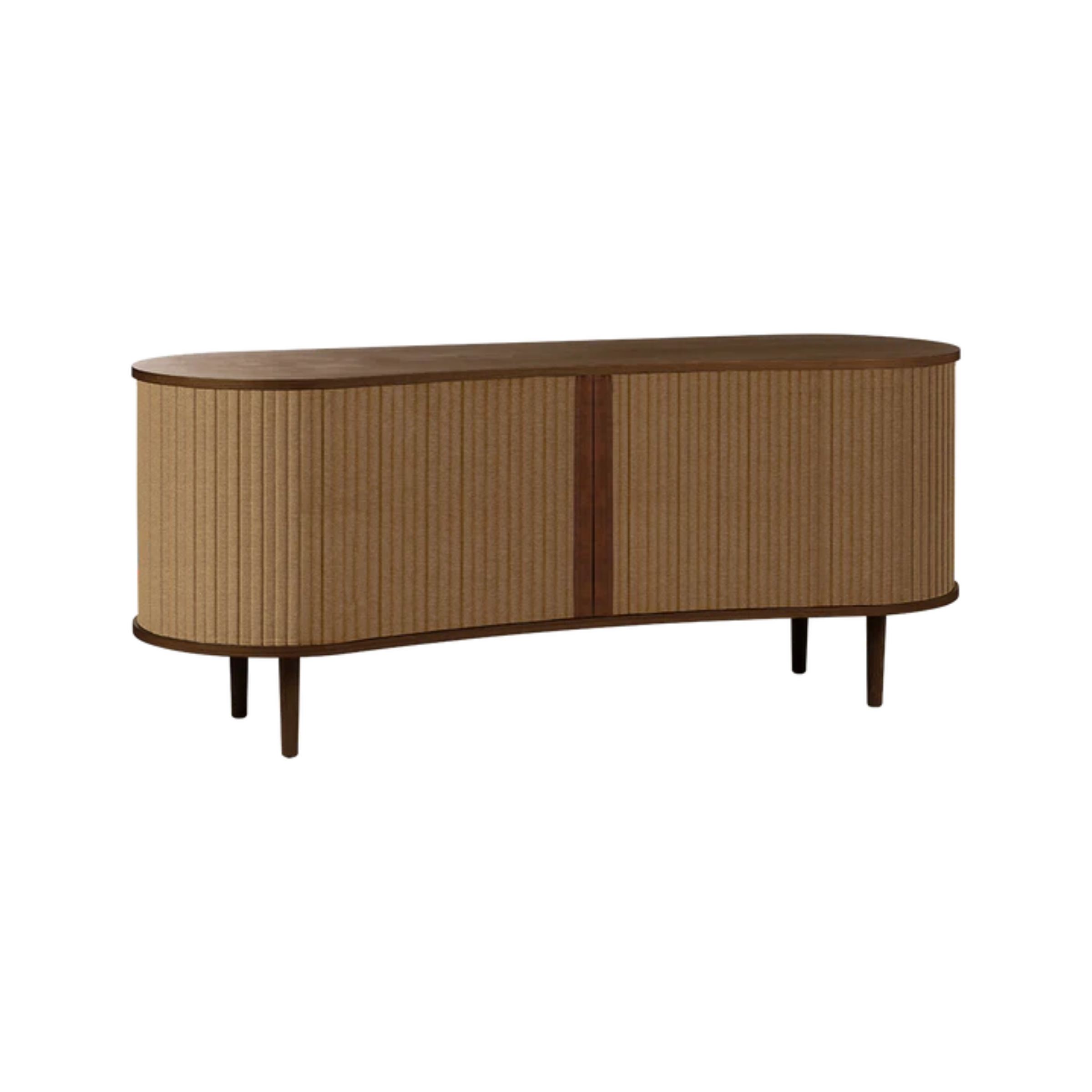 RTV-Kommode AUDACIOUS in Karamell mit dunklem Eichenfuß