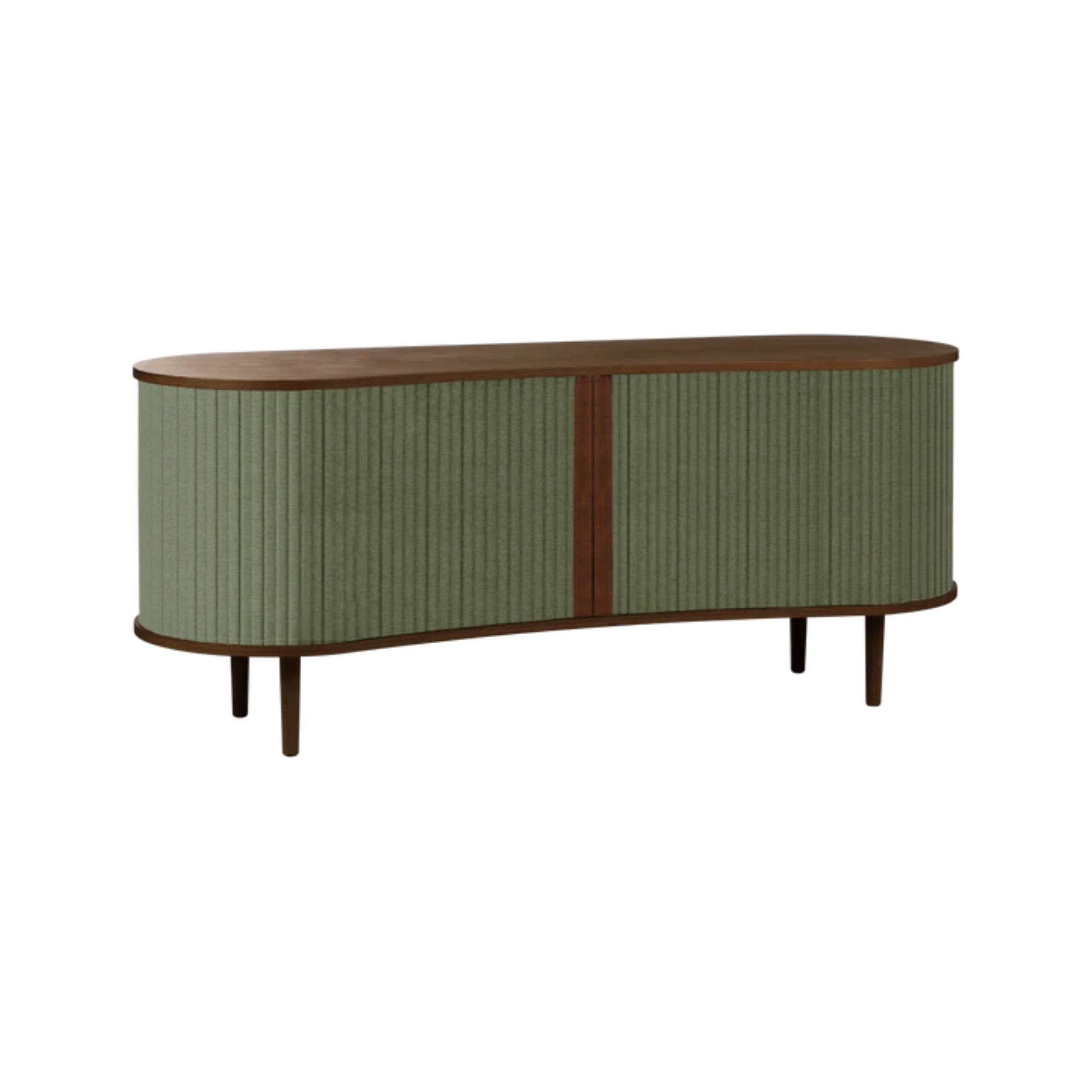 RTV-Kommode AUDACIOUS grün mit dunklem Eichenfuß