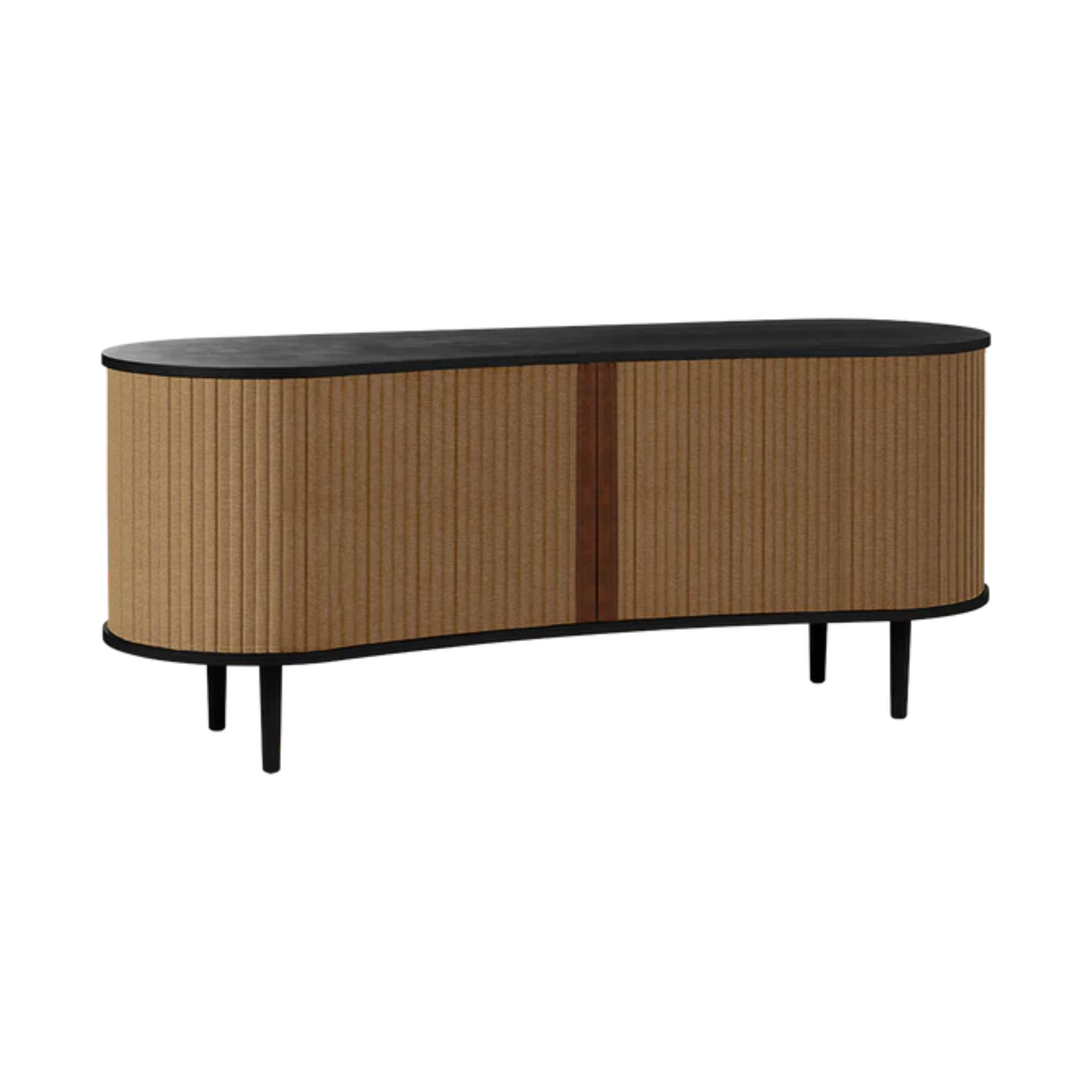 AUDACIOUS caramel RTV cabinet with black base