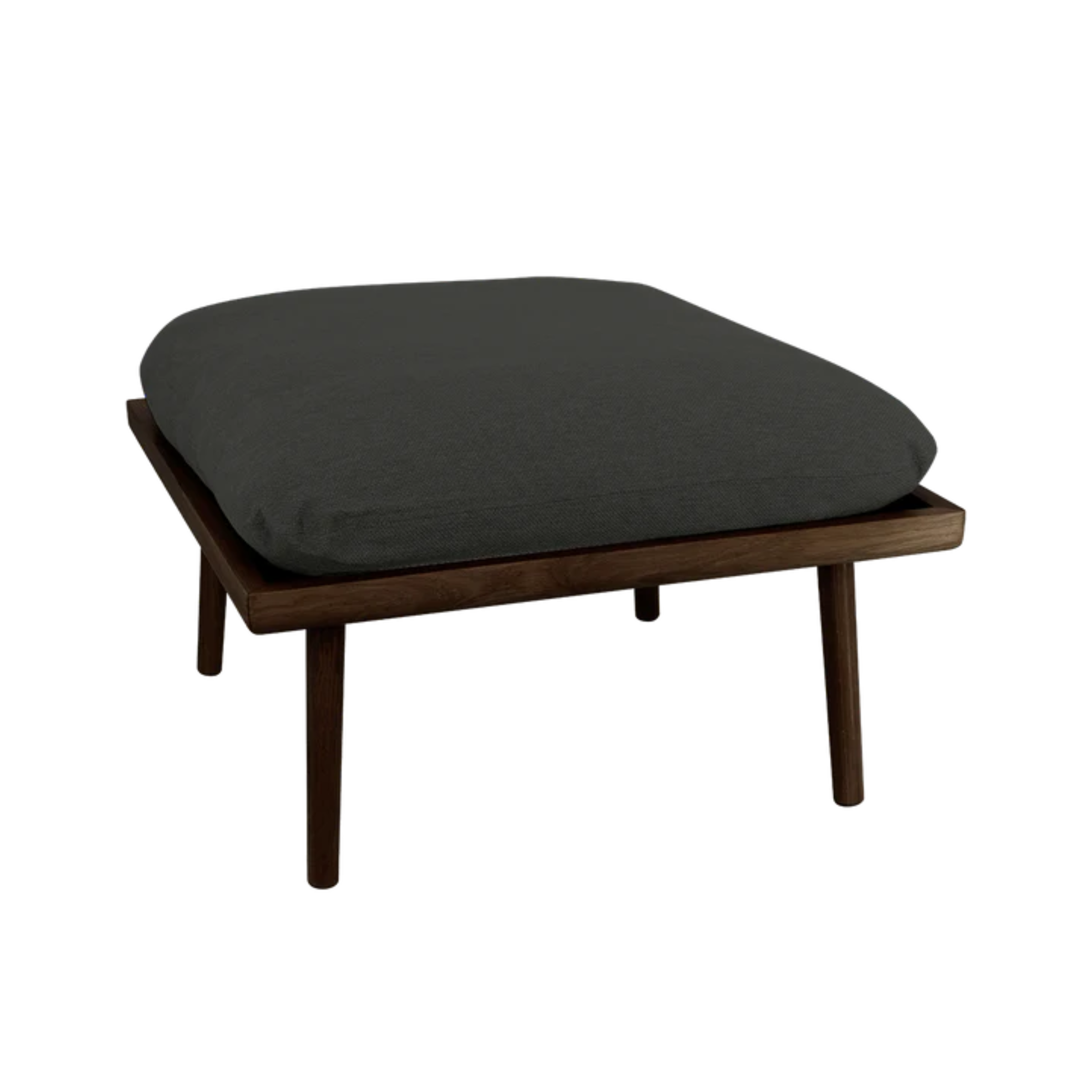 Puf LOUNGE AROUND SHUFFLE antraciet met een donkere eiken basis